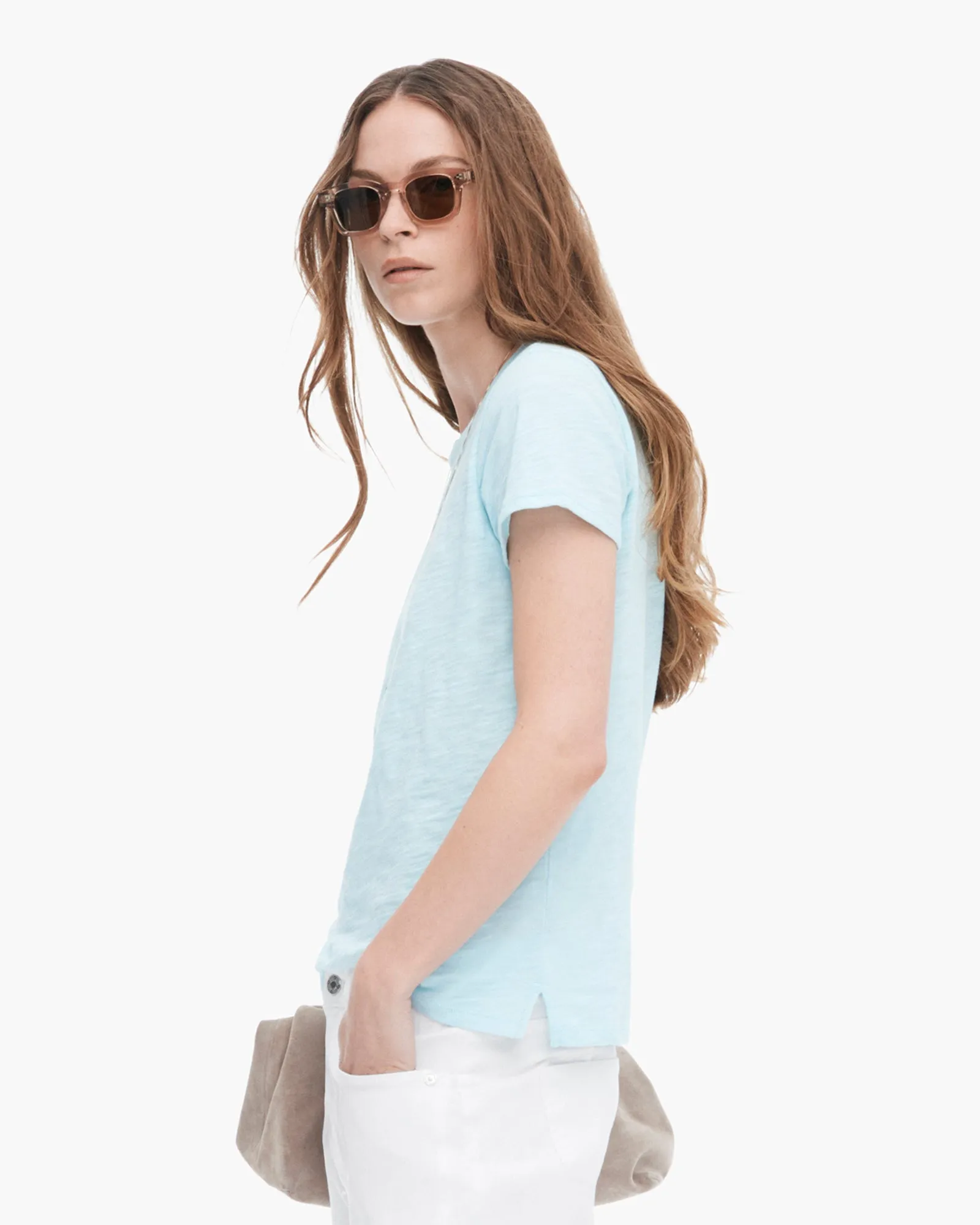 Slub Jersey Schoolboy Crew Neck Tee - Ocean Blue sold by ATM product image thumbnail 2