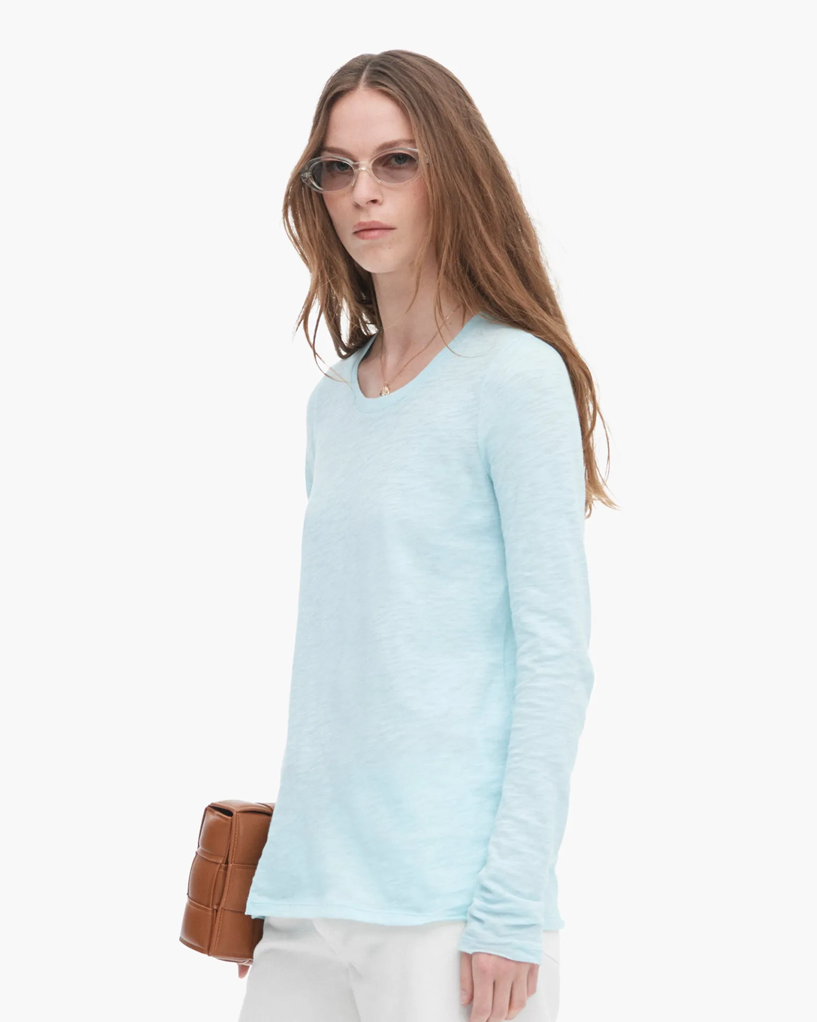 Slub Jersey Long Sleeve Destroyed Crew - Ocean Blue sold by ATM Anthony Thomas Melillo product image thumbnail 2