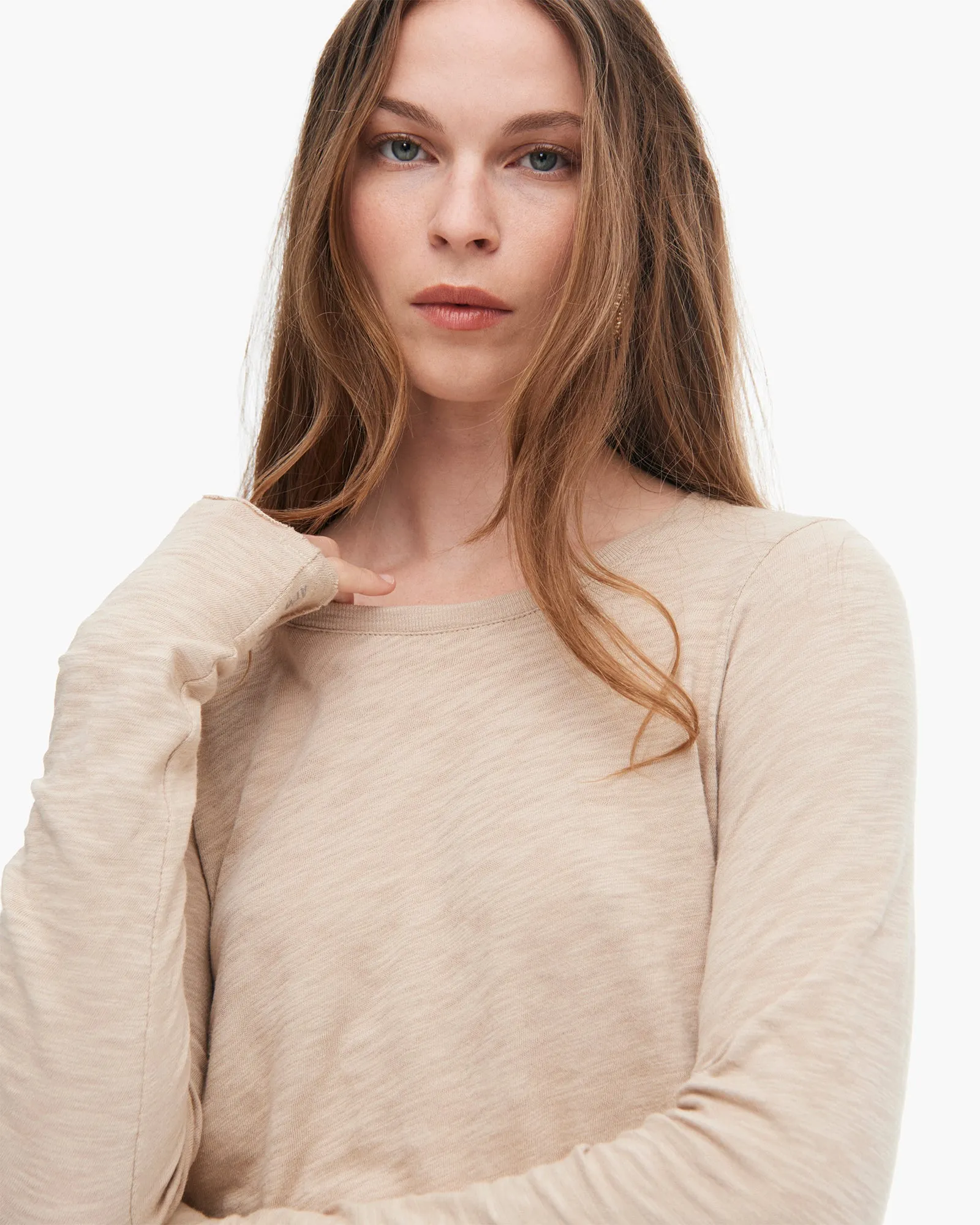 Slub Jersey Long Sleeve Destroyed Crew - Dune sold by ATM Anthony Thomas Melillo product image thumbnail 4