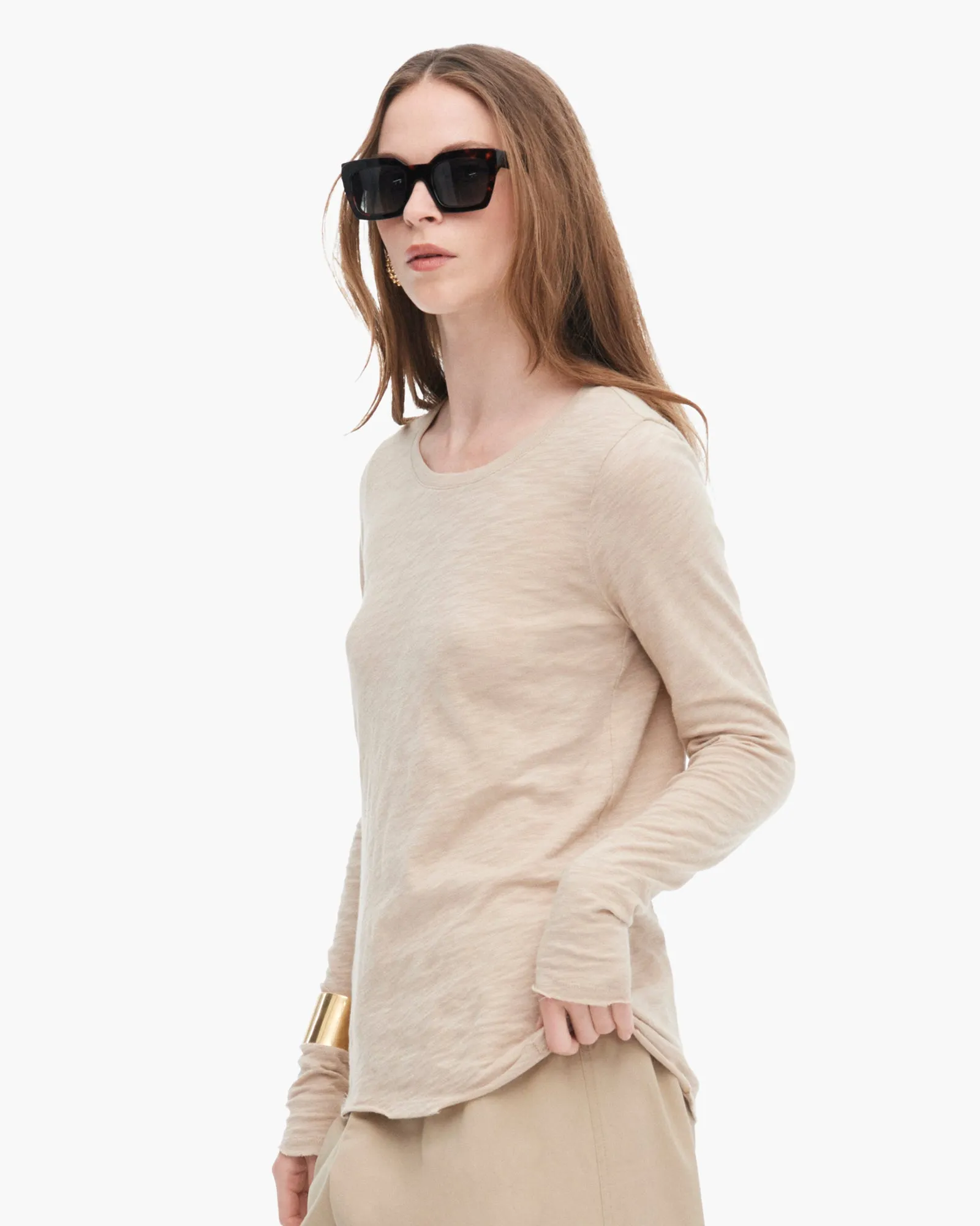 Slub Jersey Long Sleeve Destroyed Crew - Dune sold by ATM Anthony Thomas Melillo product image thumbnail 2