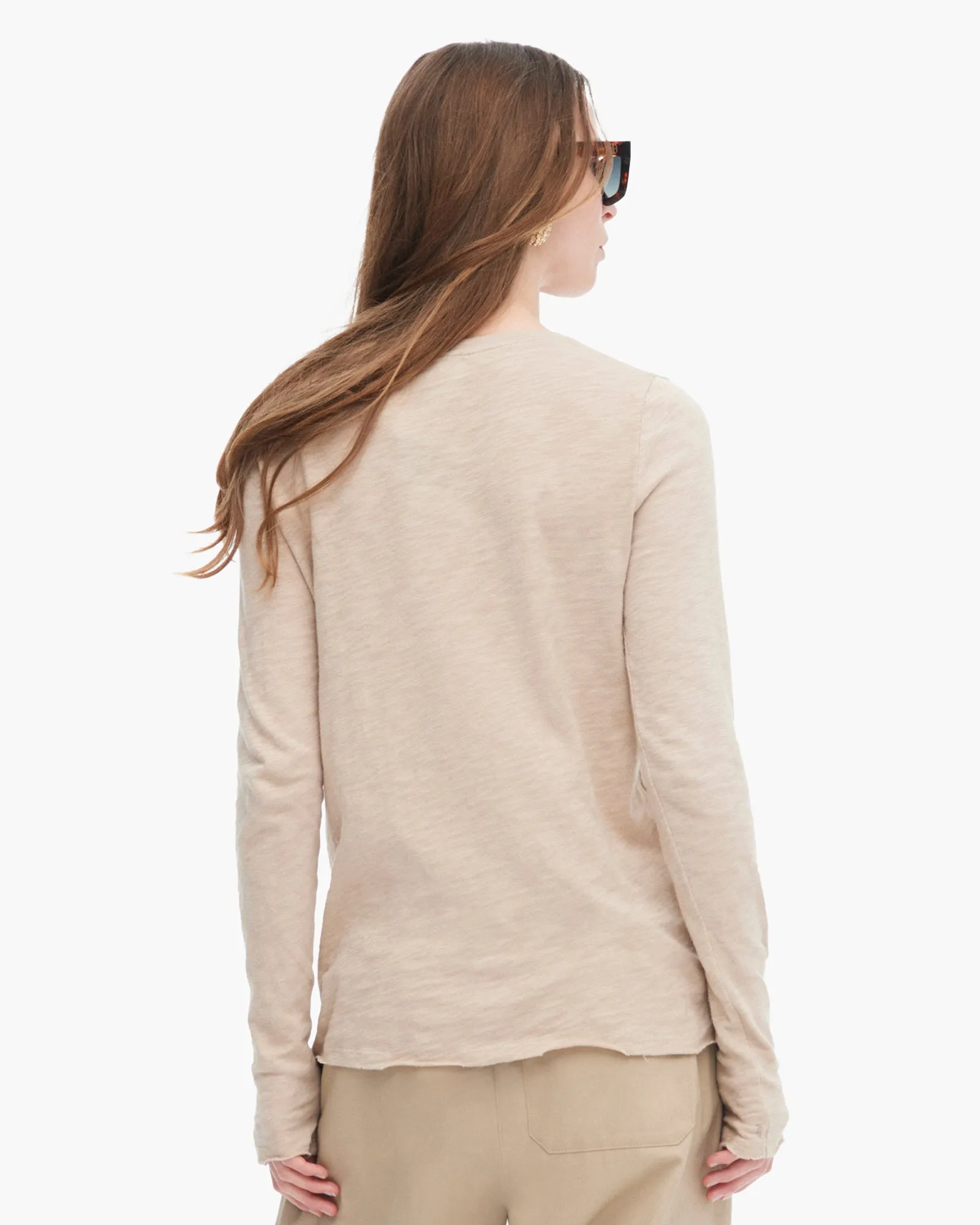 Slub Jersey Long Sleeve Destroyed Crew - Dune sold by ATM Anthony Thomas Melillo product image thumbnail 3