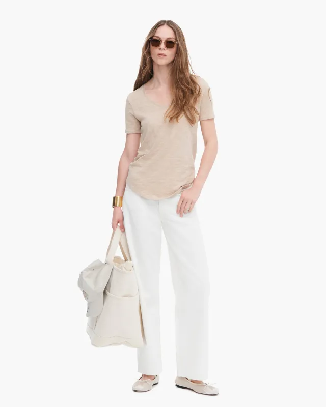 Slub Jersey Classic Short Sleeve V-Neck Tee - Dune sold by ATM Anthony Thomas Melillo