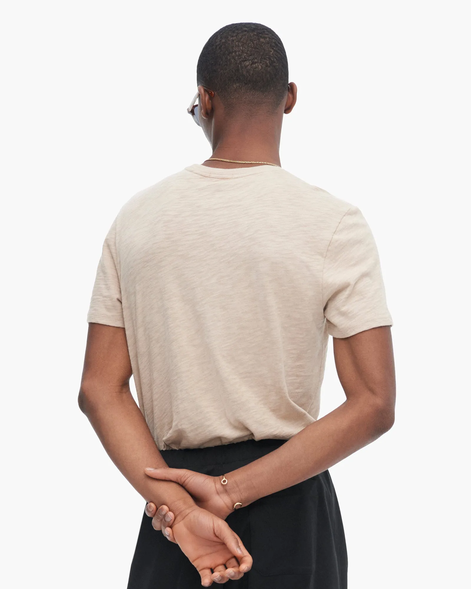 Slub Jersey Short Sleeve Crew Neck Tee - Dune sold by ATM product image thumbnail 3
