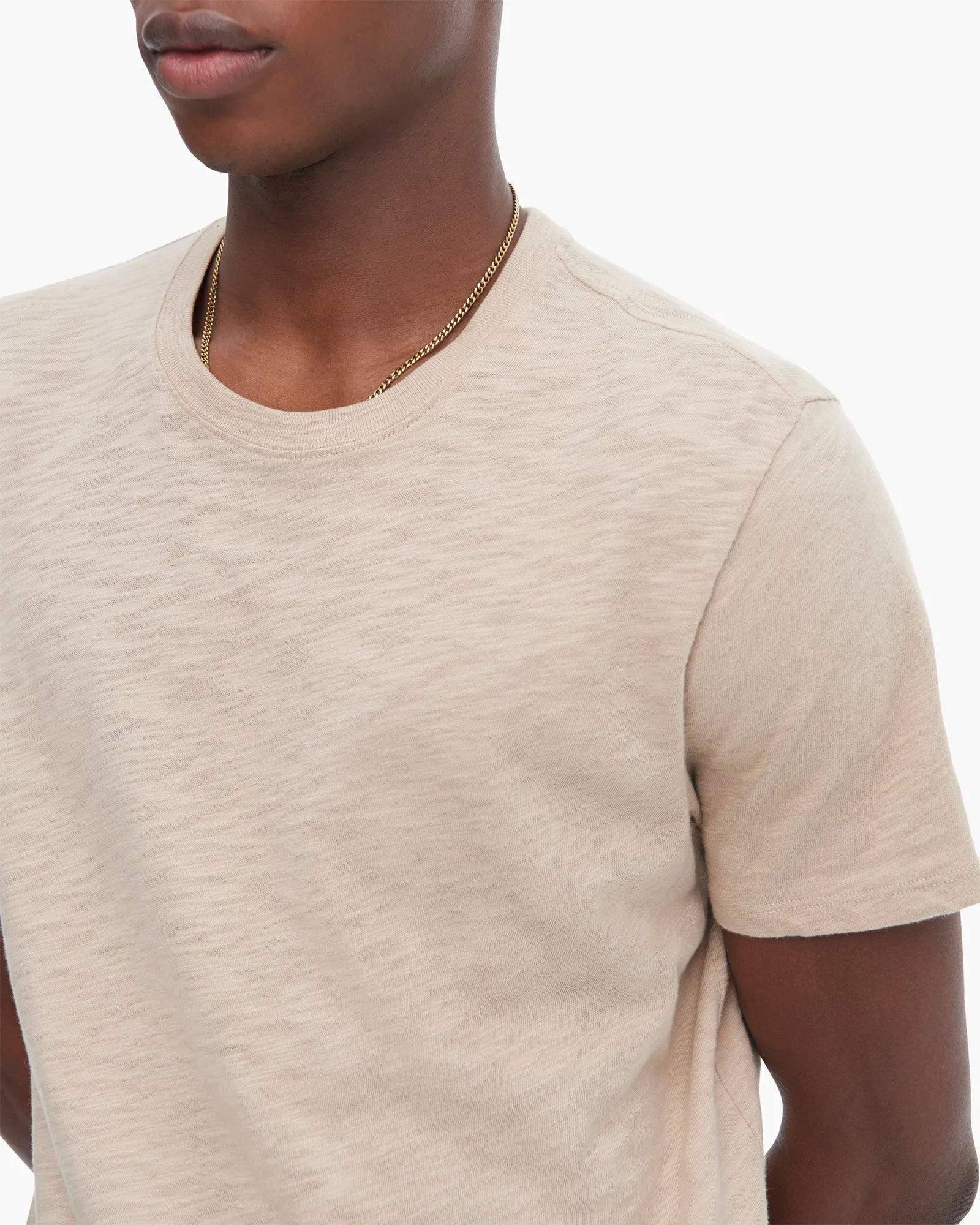 Slub Jersey Short Sleeve Crew Neck Tee - Dune sold by ATM product image thumbnail 4