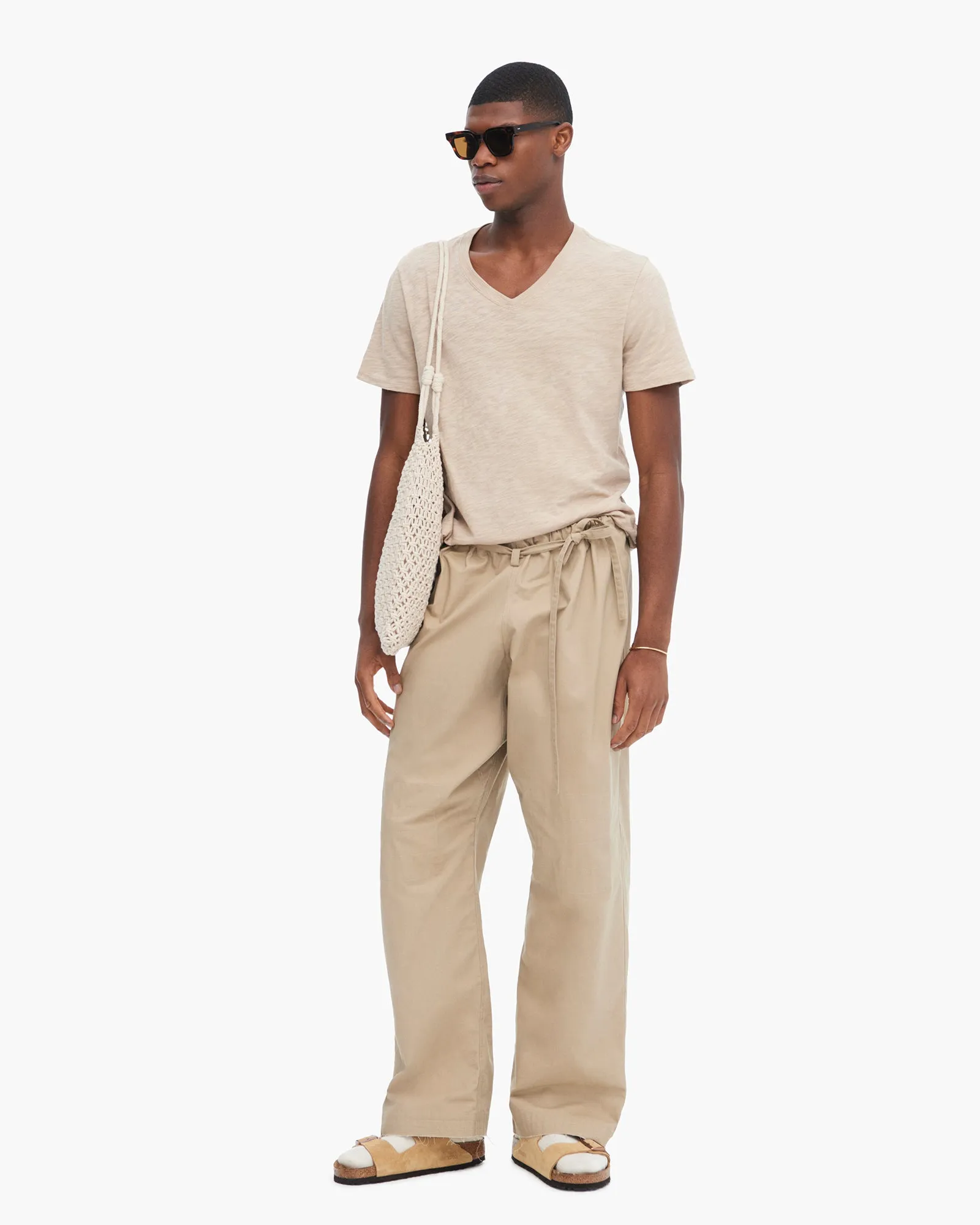 Slub Jersey V-Neck Tee - Dune sold by ATM