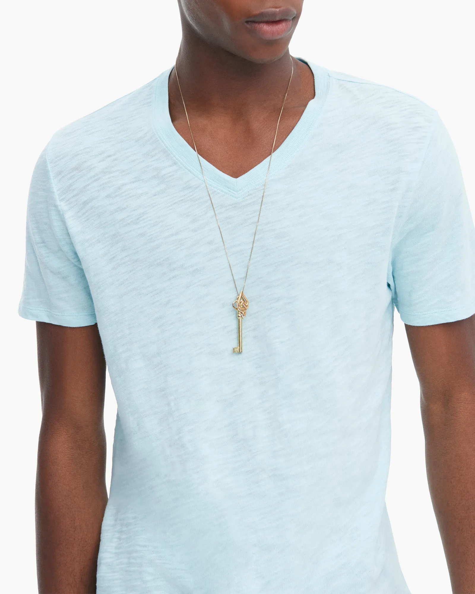 Slub Jersey V-Neck Tee - Ocean Blue sold by ATM product image thumbnail 4