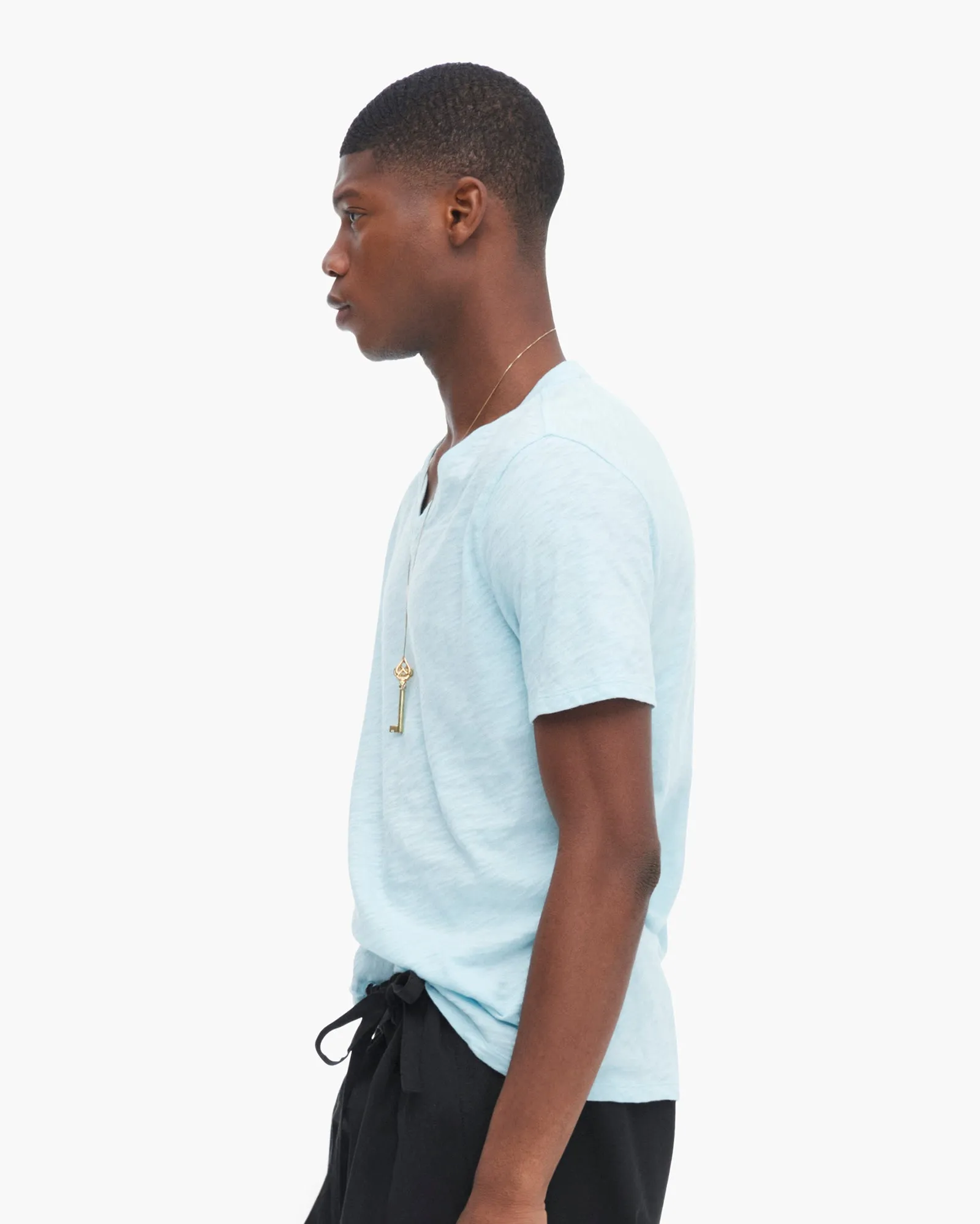Slub Jersey V-Neck Tee - Ocean Blue sold by ATM product image thumbnail 2