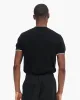 Cotton Cashmere Short Sleeve Crew Neck Sweater with Tipping - Black sold by ATM Anthony Thomas Melillo