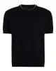 Cotton Cashmere Short Sleeve Crew Neck Sweater with Tipping - Black sold by ATM Anthony Thomas Melillo