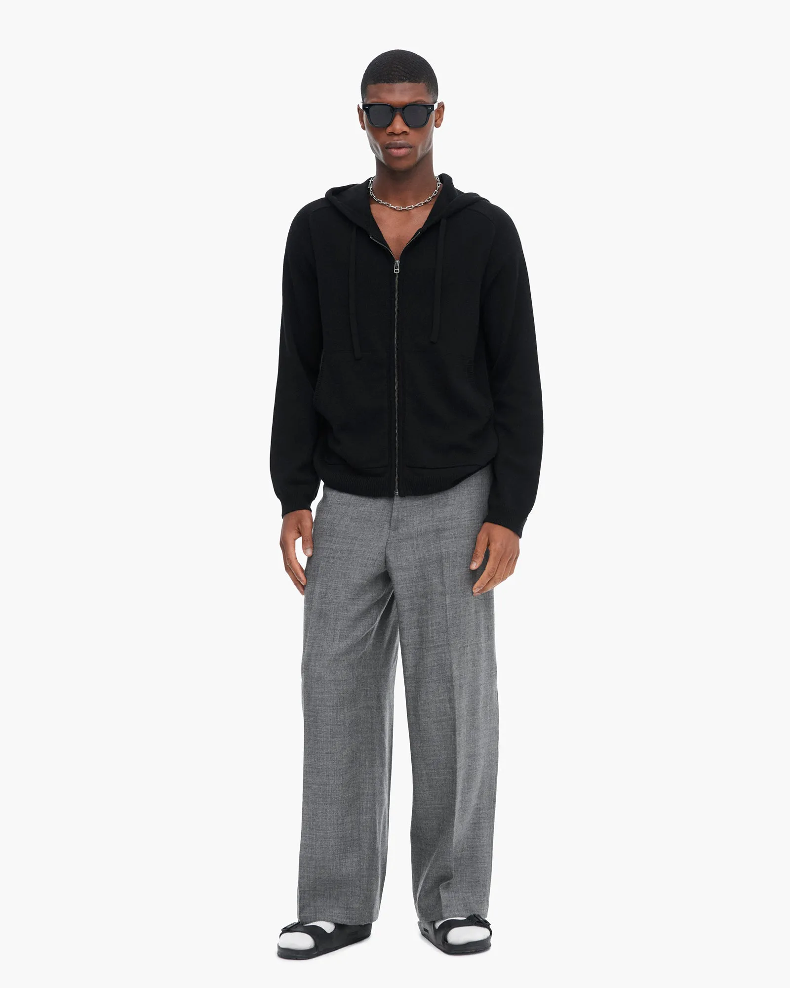 Cotton Cashmere Zip Up Hoodie - Black sold by ATM