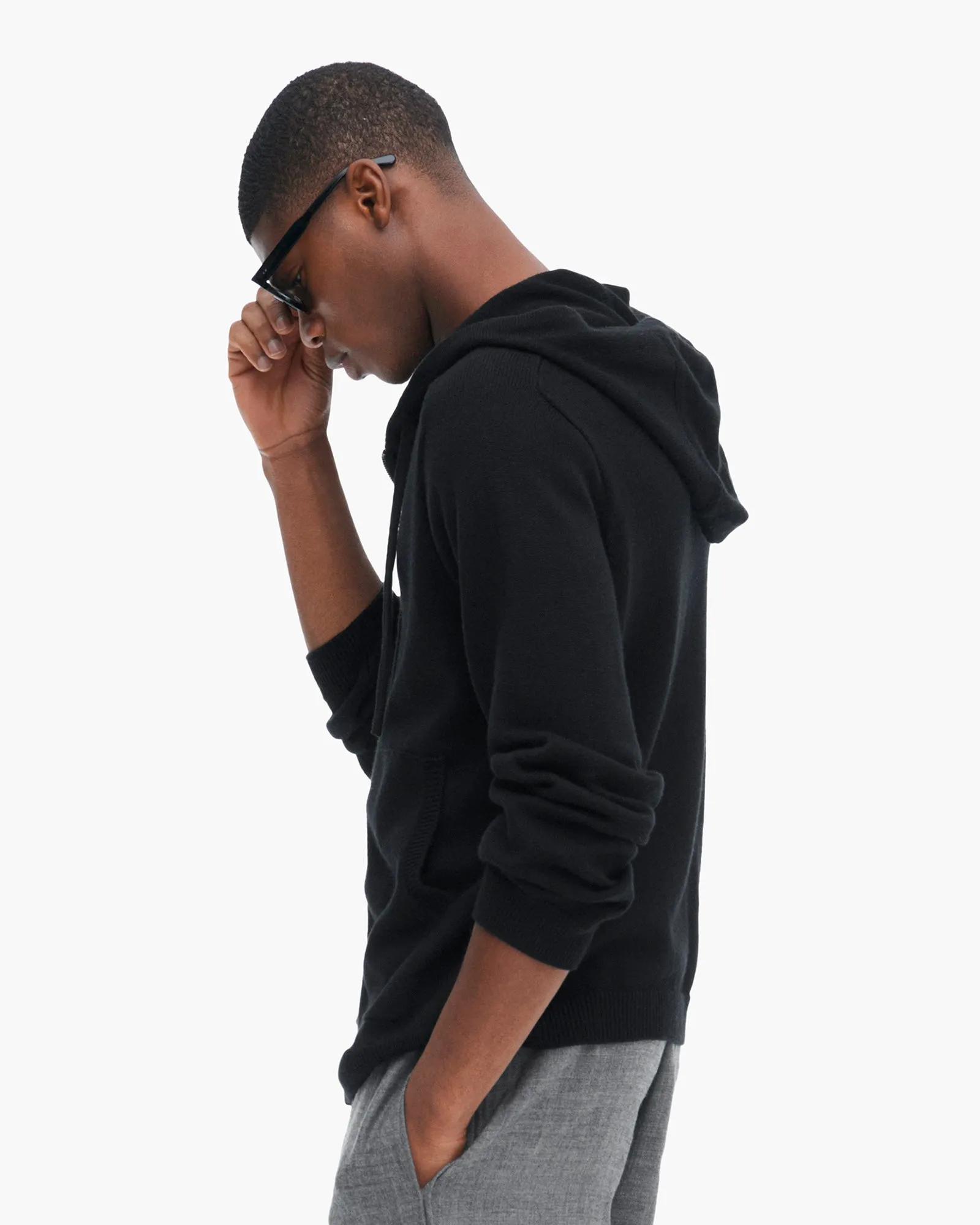 Cotton Cashmere Zip Up Hoodie - Black sold by ATM product image thumbnail 2
