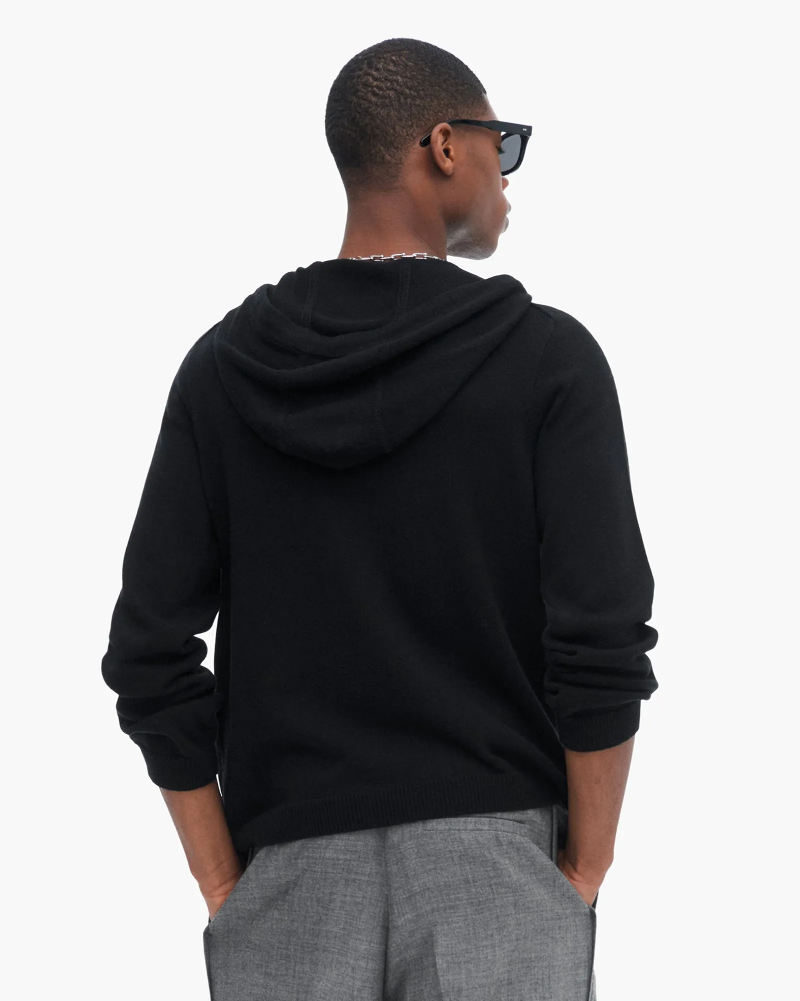 Cotton Cashmere Zip Up Hoodie - Black sold by ATM product image thumbnail 3
