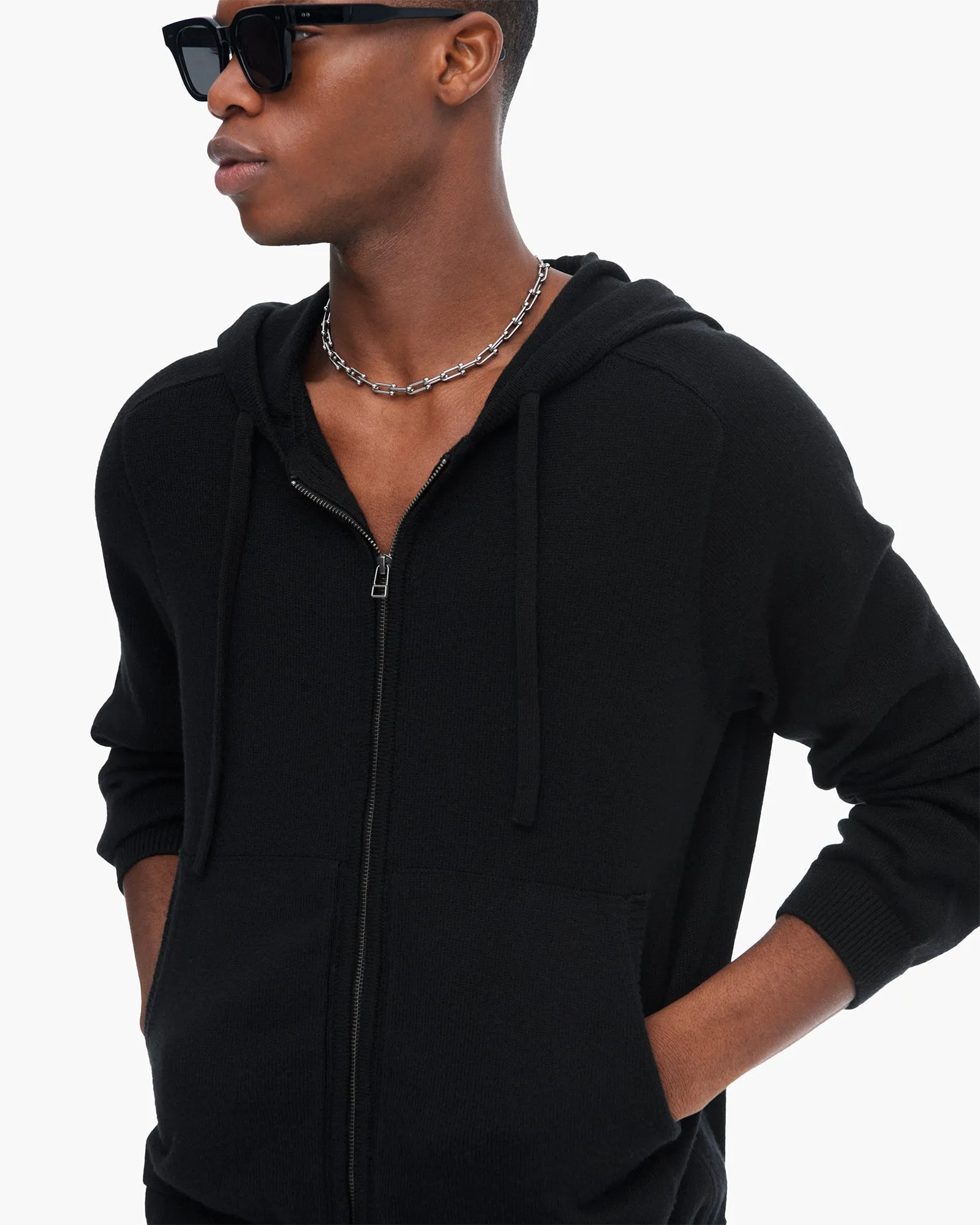 Cotton Cashmere Zip Up Hoodie - Black sold by ATM product image thumbnail 4