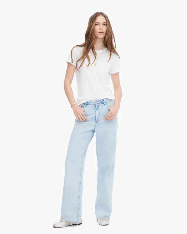 Slub Jersey Mixed Media Schoolboy Crew Neck Tee - White sold by ATM Anthony Thomas Melillo