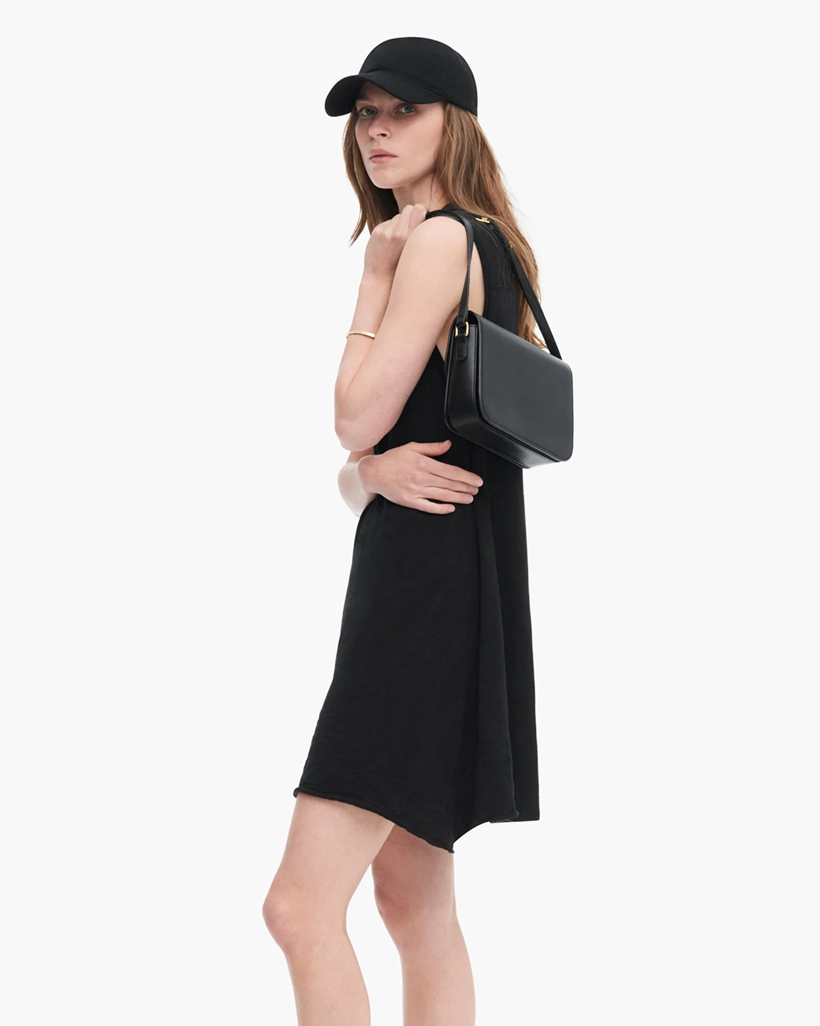 Slub Jersey Mixed Media Sleeveless Dress - Black sold by ATM Anthony Thomas Melillo product image thumbnail 2