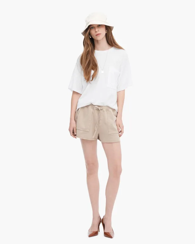 French Terry Pigment Wash Pull-On Shorts - Dune sold by ATM