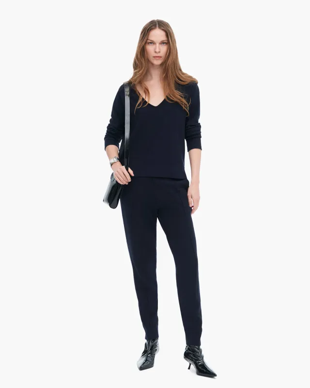 Cotton Cashmere Boxy V-Neck Sweater - Dark Navy sold by ATM Anthony Thomas Melillo