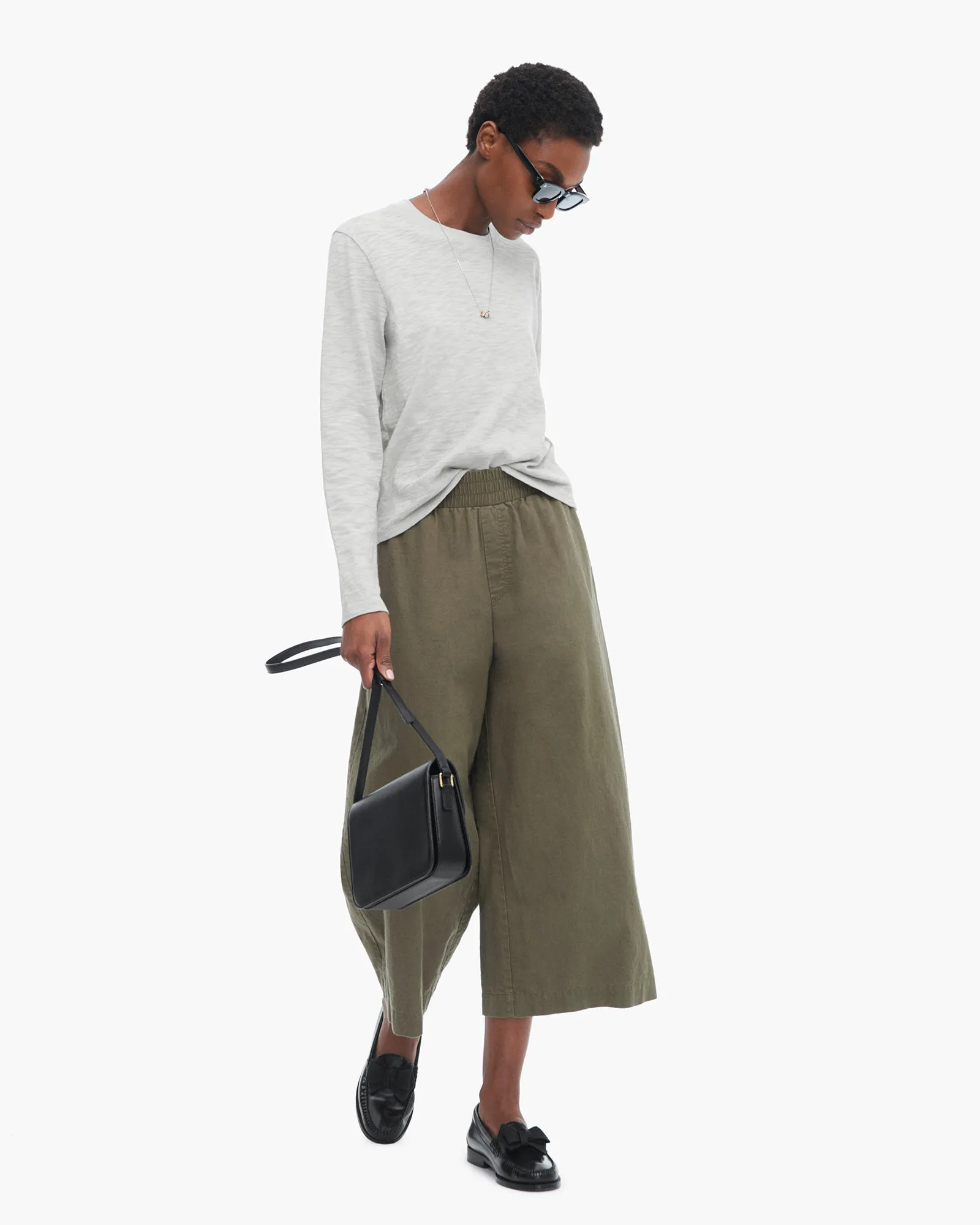 Slub Jersey Long Sleeve Crop Tee - Abbey Stone sold by ATM