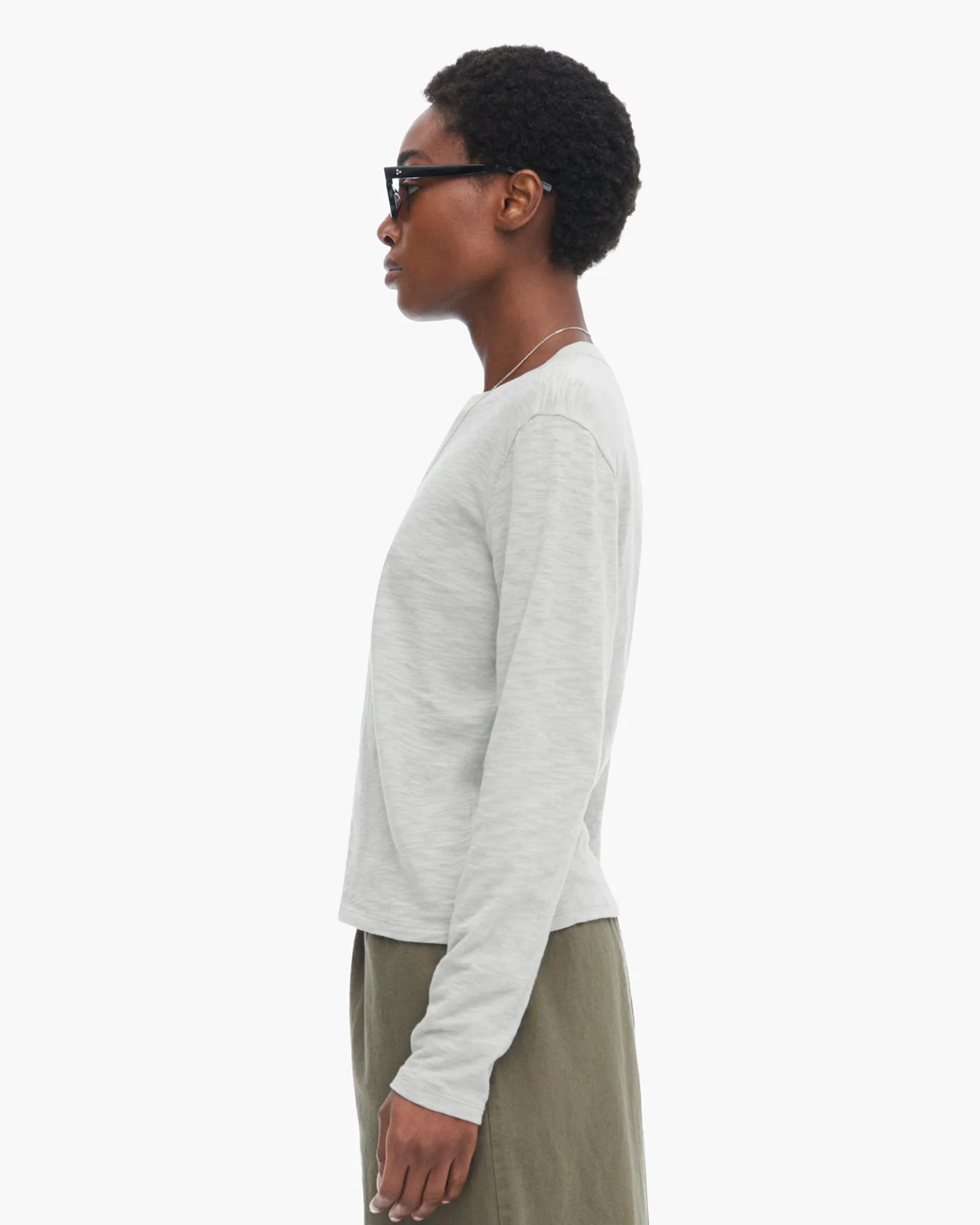 Slub Jersey Long Sleeve Crop Tee - Abbey Stone sold by ATM product image thumbnail 2