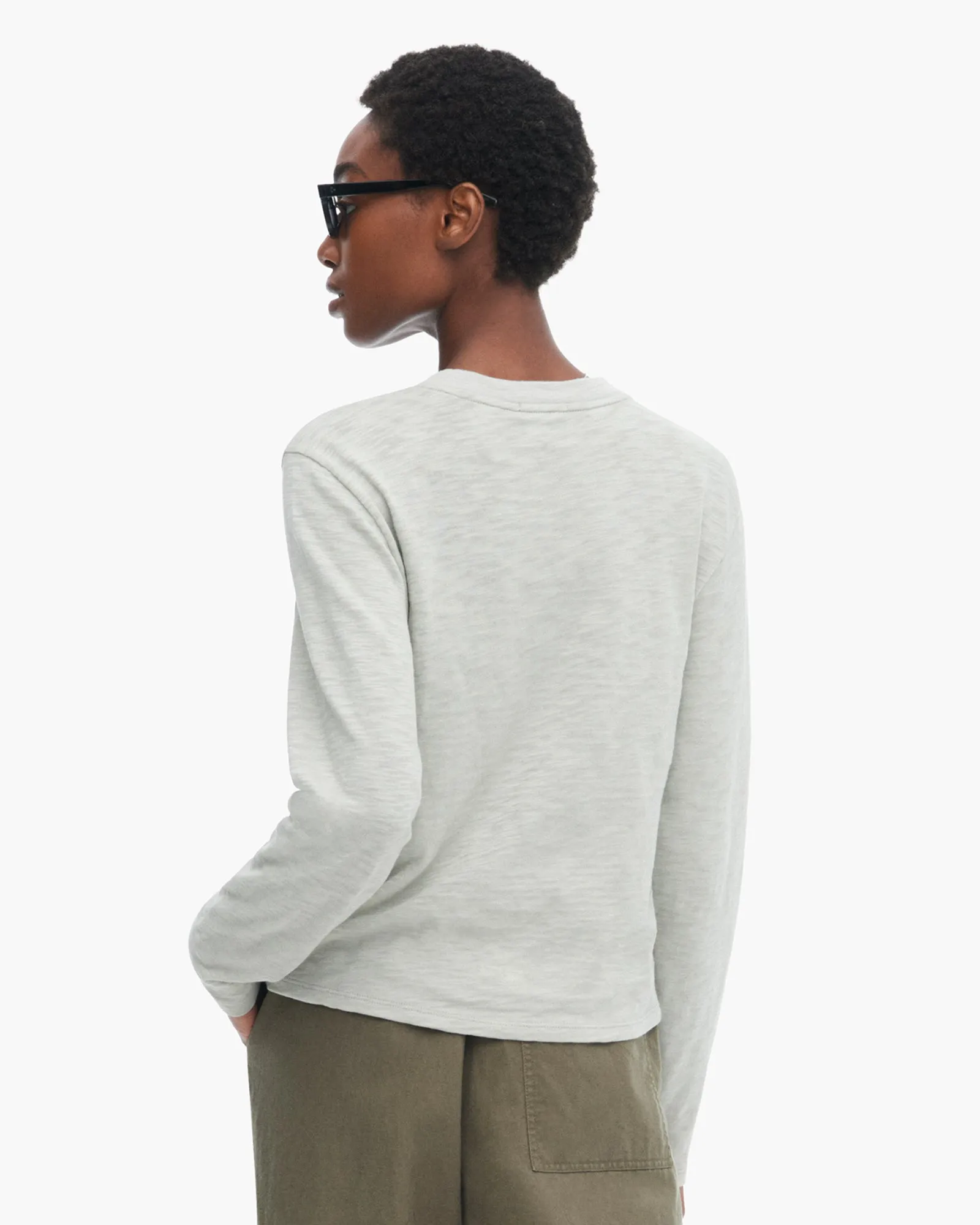 Slub Jersey Long Sleeve Crop Tee - Abbey Stone sold by ATM product image thumbnail 3