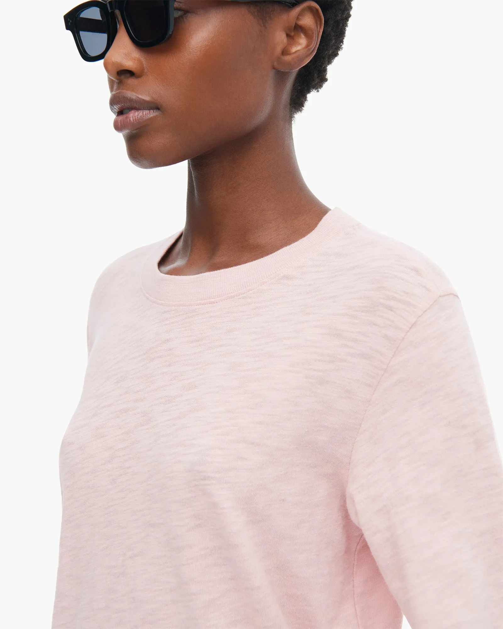 Slub Jersey Long Sleeve Crop Tee - English Rose sold by ATM Anthony Thomas Melillo product image thumbnail 4