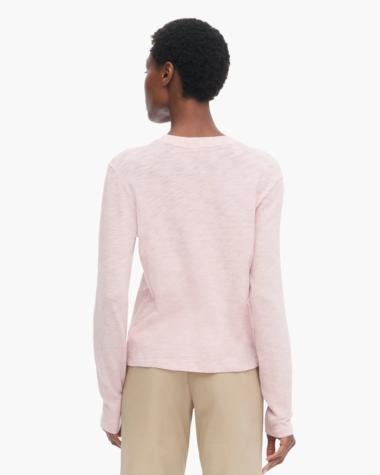 Slub Jersey Long Sleeve Crop Tee - English Rose sold by ATM Anthony Thomas Melillo product image thumbnail 3