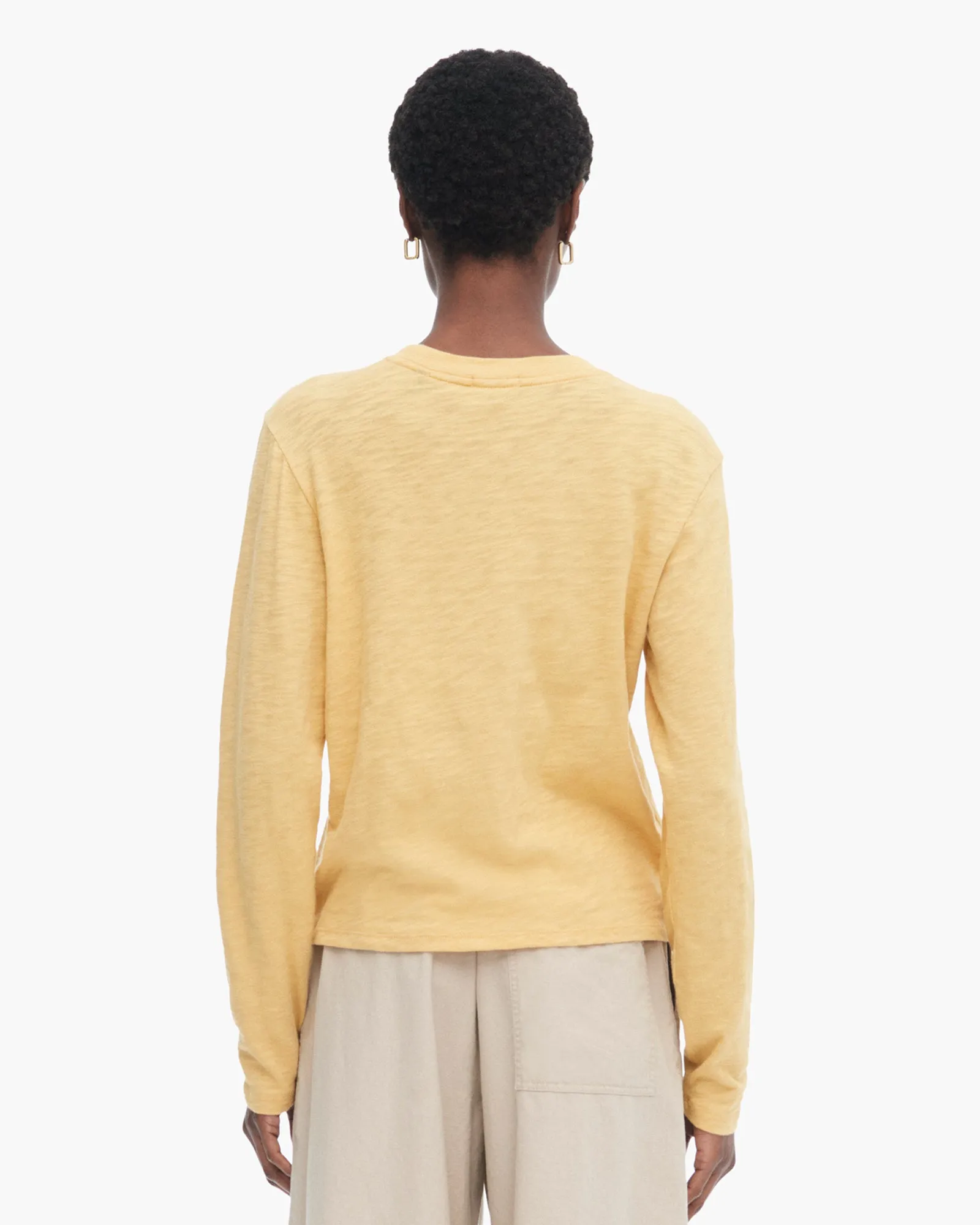 Slub Jersey Long Sleeve Crop Tee - Sunflower sold by ATM Anthony Thomas Melillo product image thumbnail 3