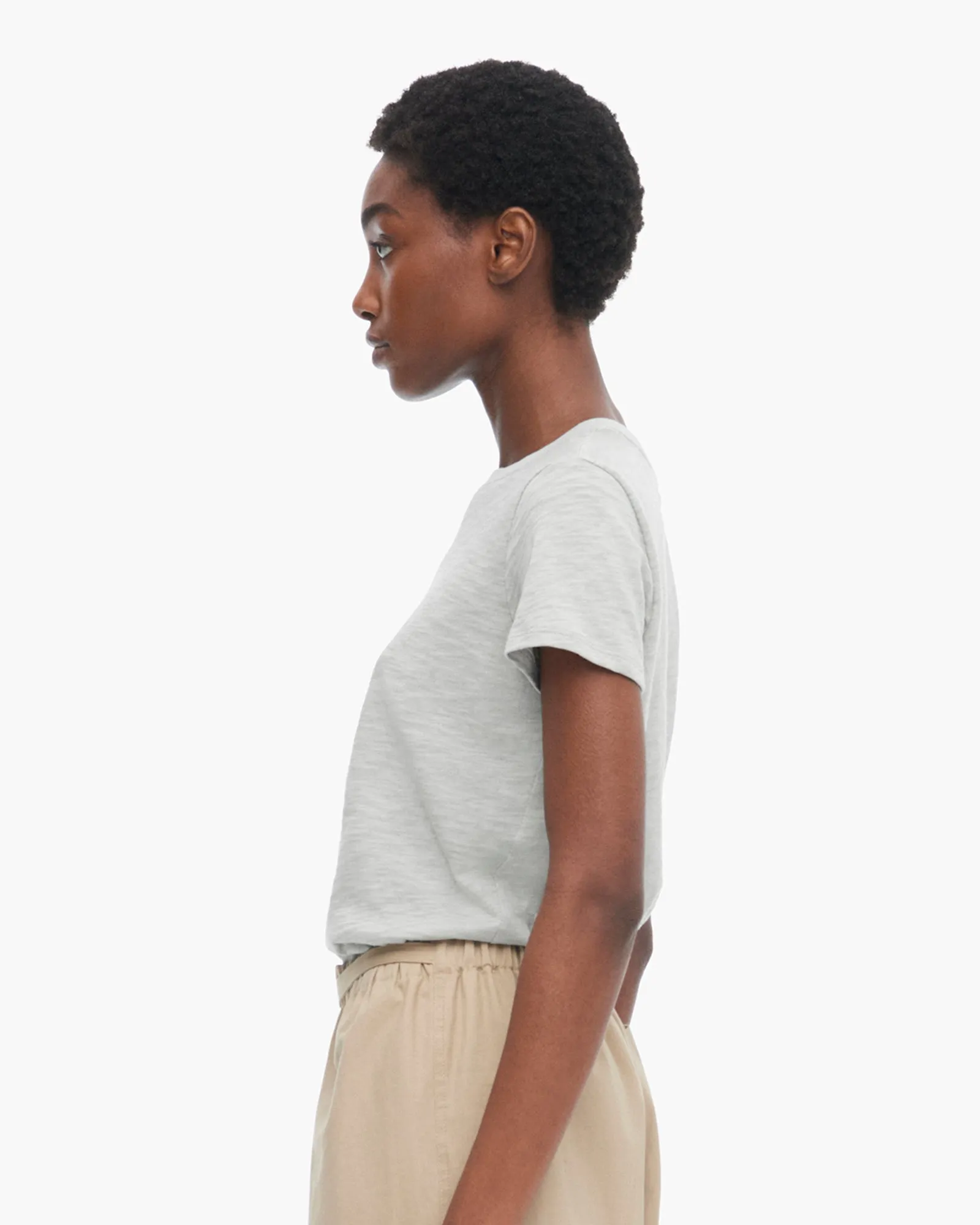 Slub Jersey Schoolboy Crew Neck Tee - Abbey Stone sold by ATM Anthony Thomas Melillo product image thumbnail 2