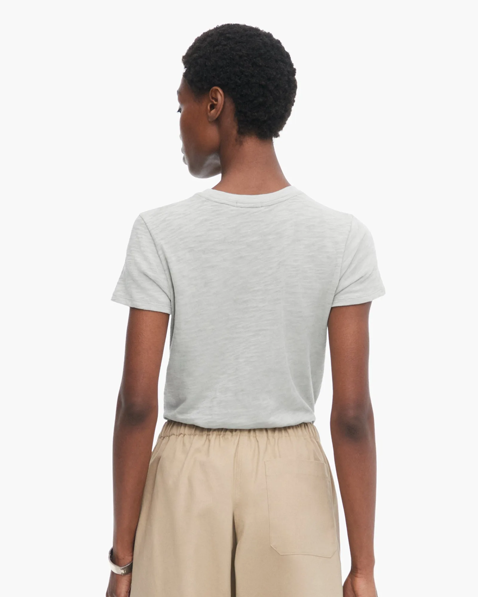 Slub Jersey Schoolboy Crew Neck Tee - Abbey Stone sold by ATM Anthony Thomas Melillo product image thumbnail 3