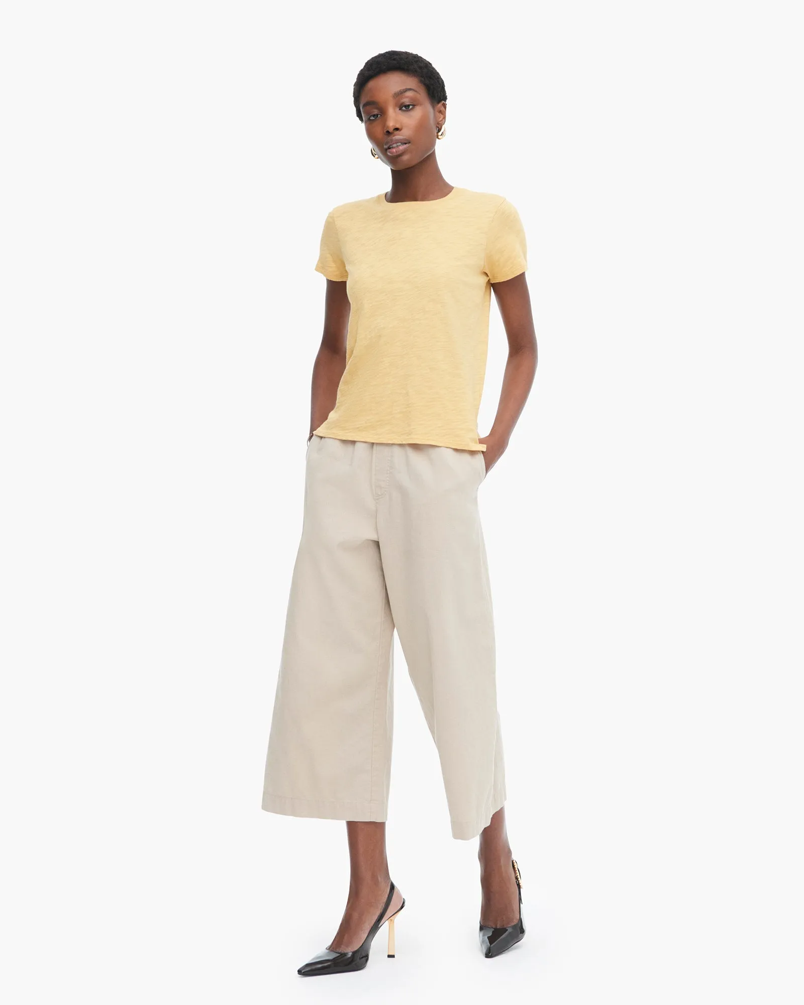 Slub Jersey Schoolboy Crew Neck Tee - Sunflower sold by ATM