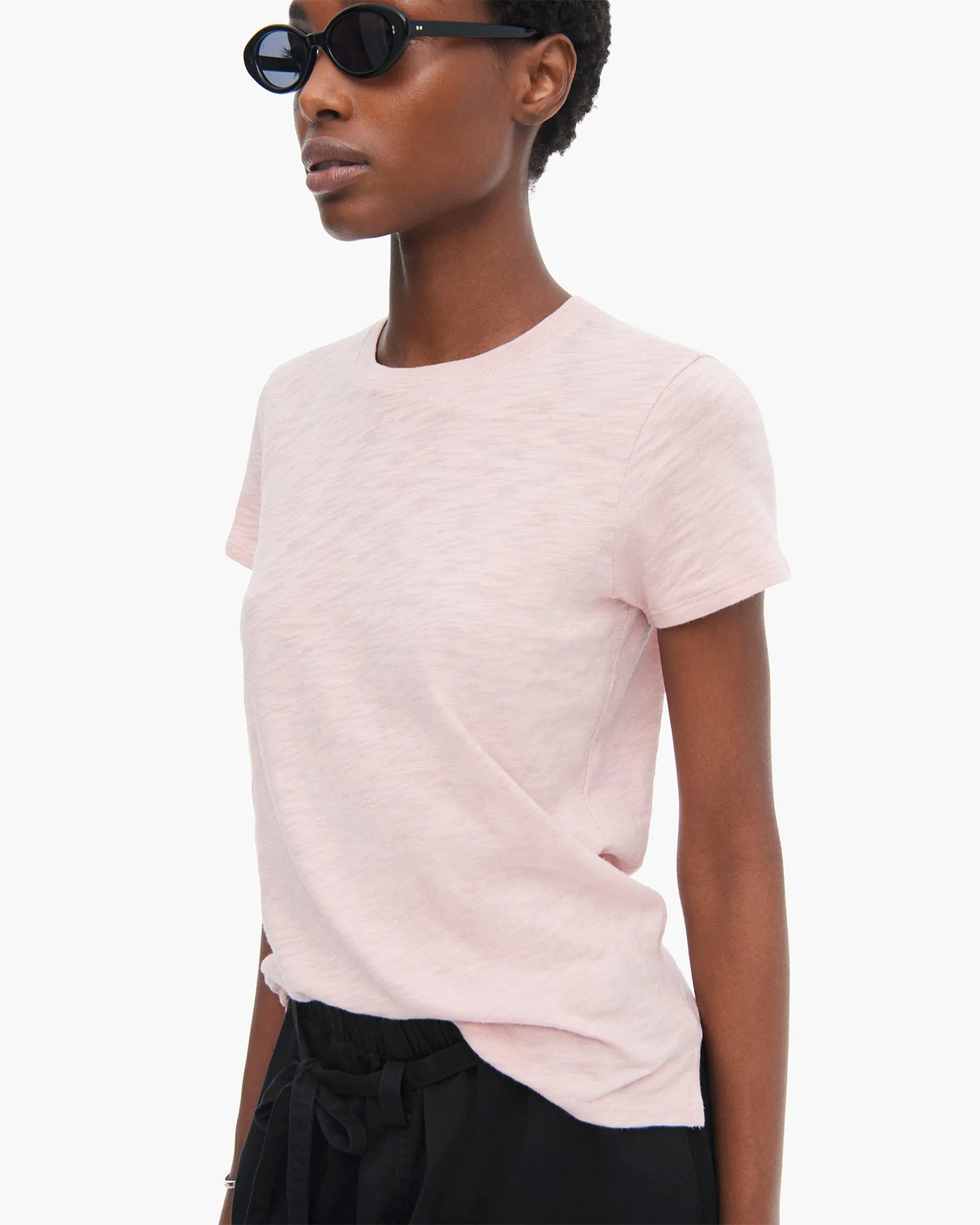 Slub Jersey Schoolboy Crew Neck Tee - English Rose sold by ATM Anthony Thomas Melillo product image thumbnail 3