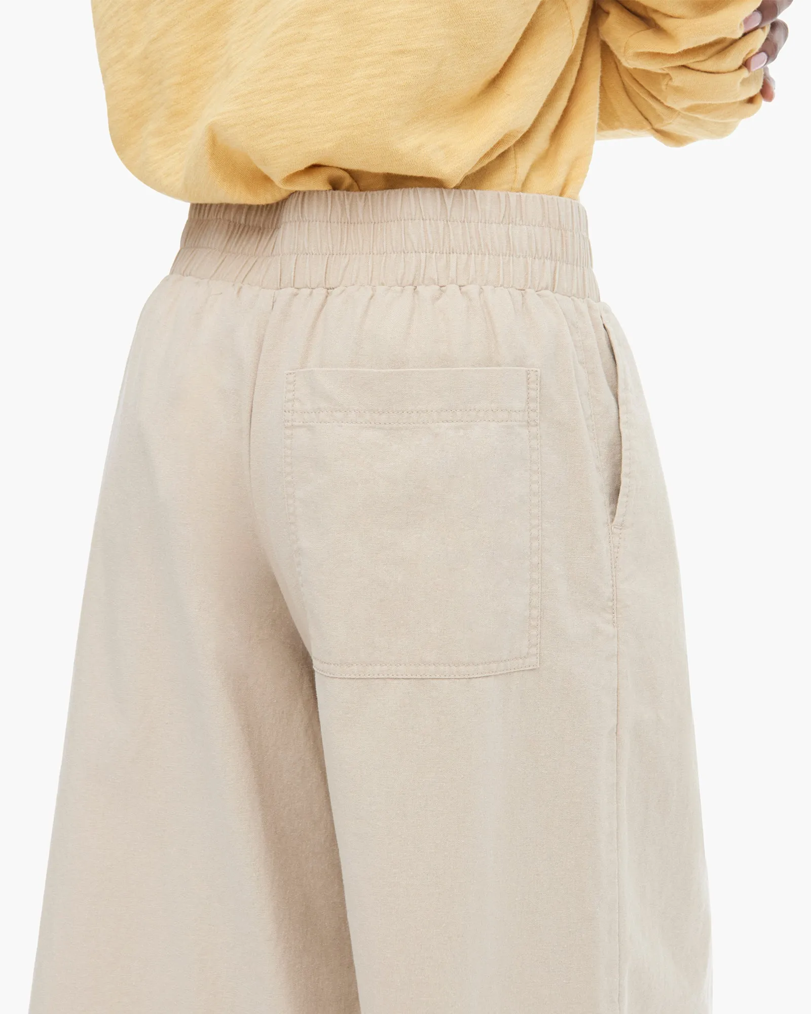 Linen Wash Cropped Wide Leg Pants - Dune sold by ATM Anthony Thomas Melillo product image thumbnail 4