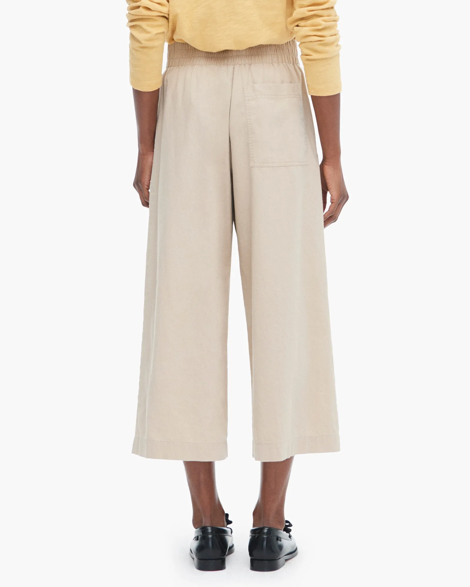 Linen Wash Cropped Wide Leg Pants - Dune sold by ATM Anthony Thomas Melillo product image thumbnail 3