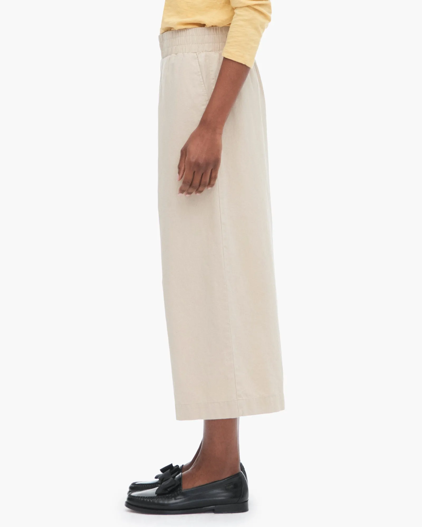 Linen Wash Cropped Wide Leg Pants - Dune sold by ATM Anthony Thomas Melillo product image thumbnail 2