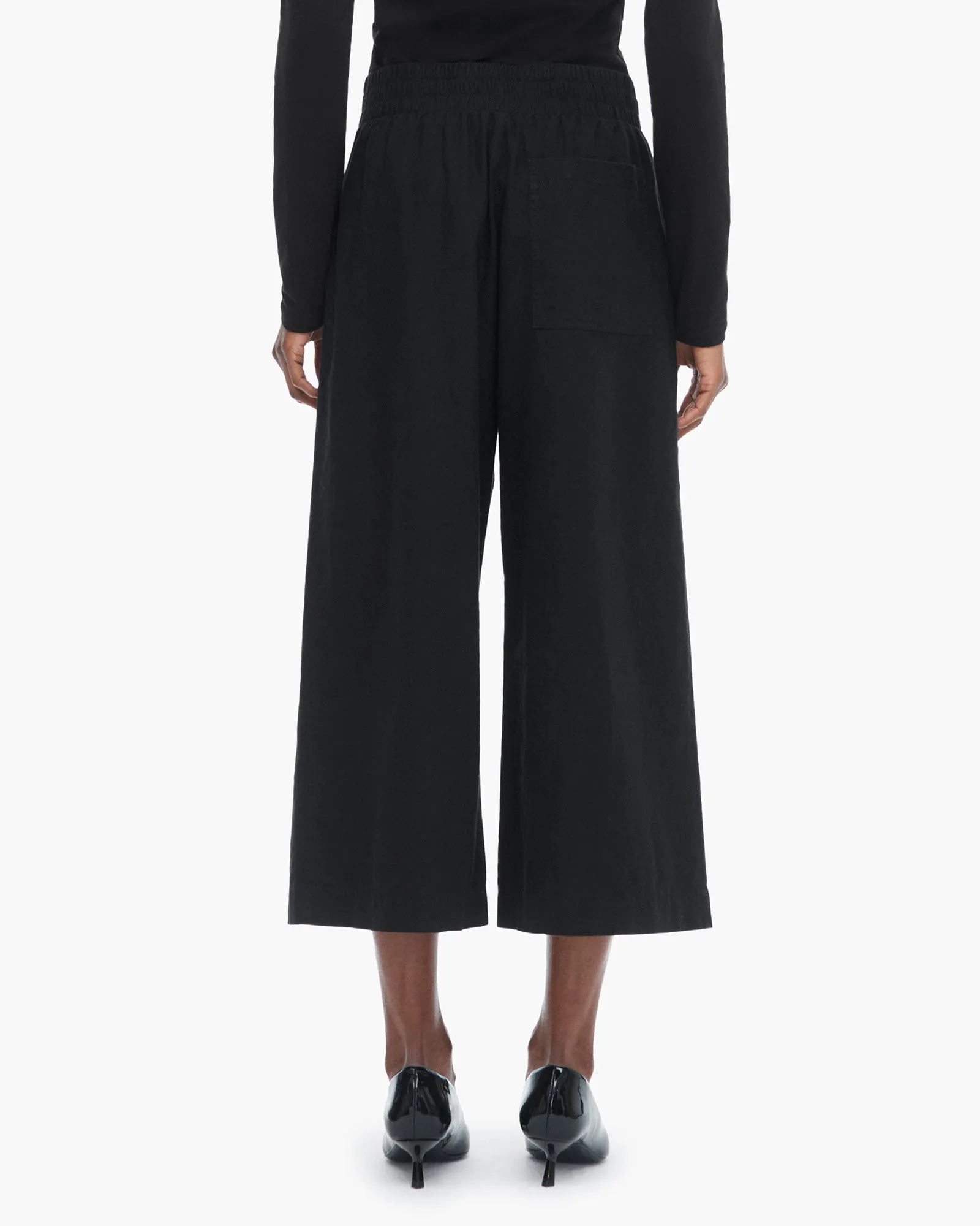 Linen Wash Cropped Wide Leg Pants - Black sold by ATM Anthony Thomas Melillo product image thumbnail 2