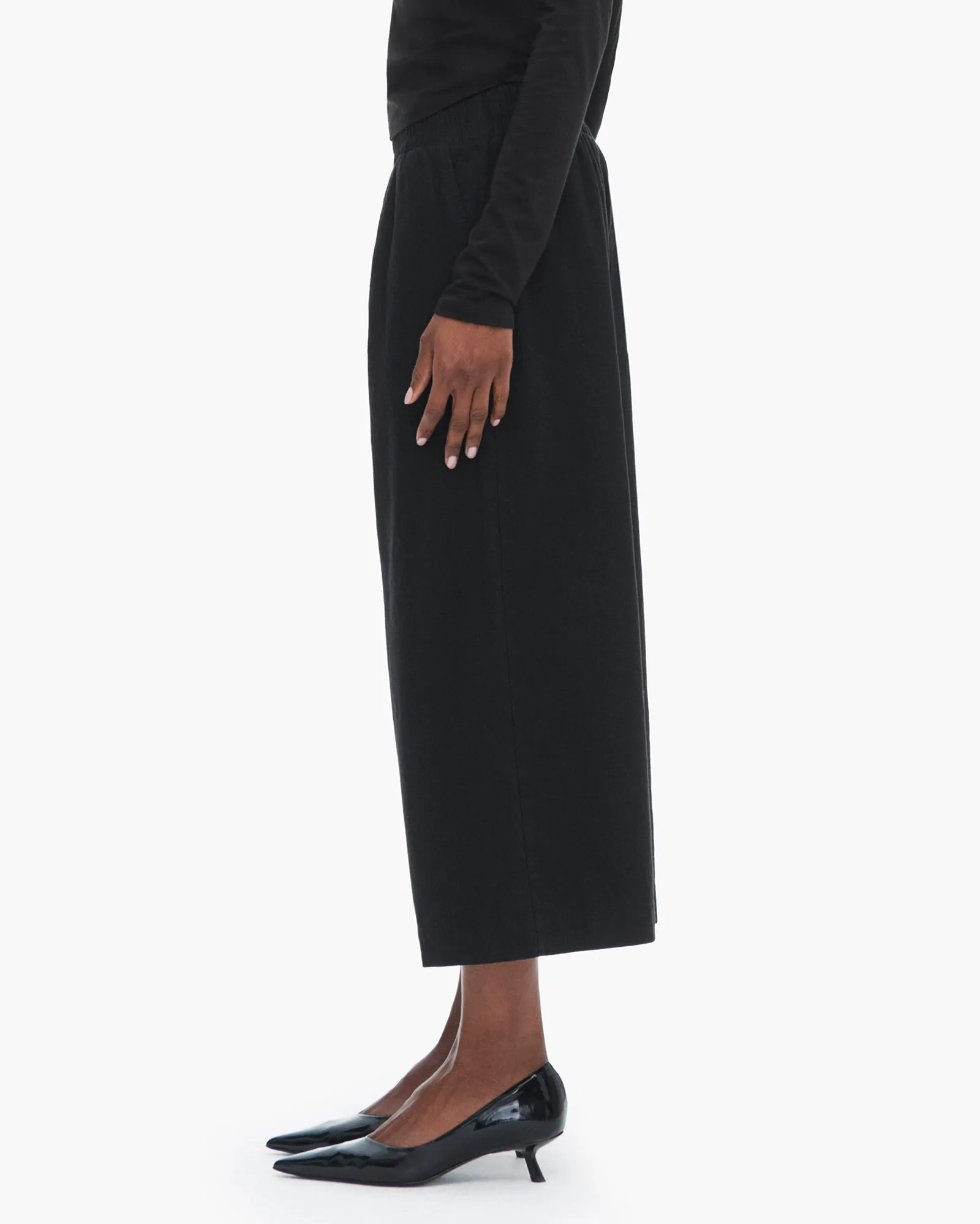 Linen Wash Cropped Wide Leg Pants - Black sold by ATM Anthony Thomas Melillo product image thumbnail 3