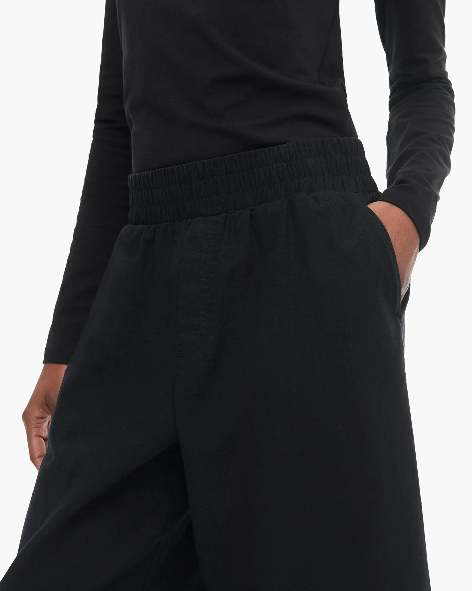 Linen Wash Cropped Wide Leg Pants - Black sold by ATM Anthony Thomas Melillo product image thumbnail 4