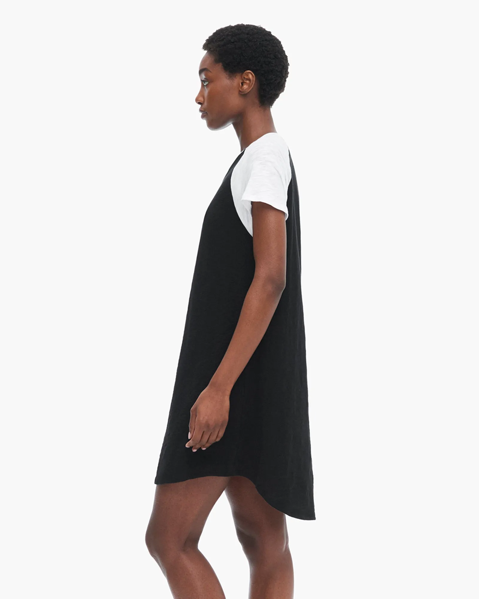 Slub Jersey Short Sleeve Baseball Dress - Black-White sold by ATM Anthony Thomas Melillo product image thumbnail 2