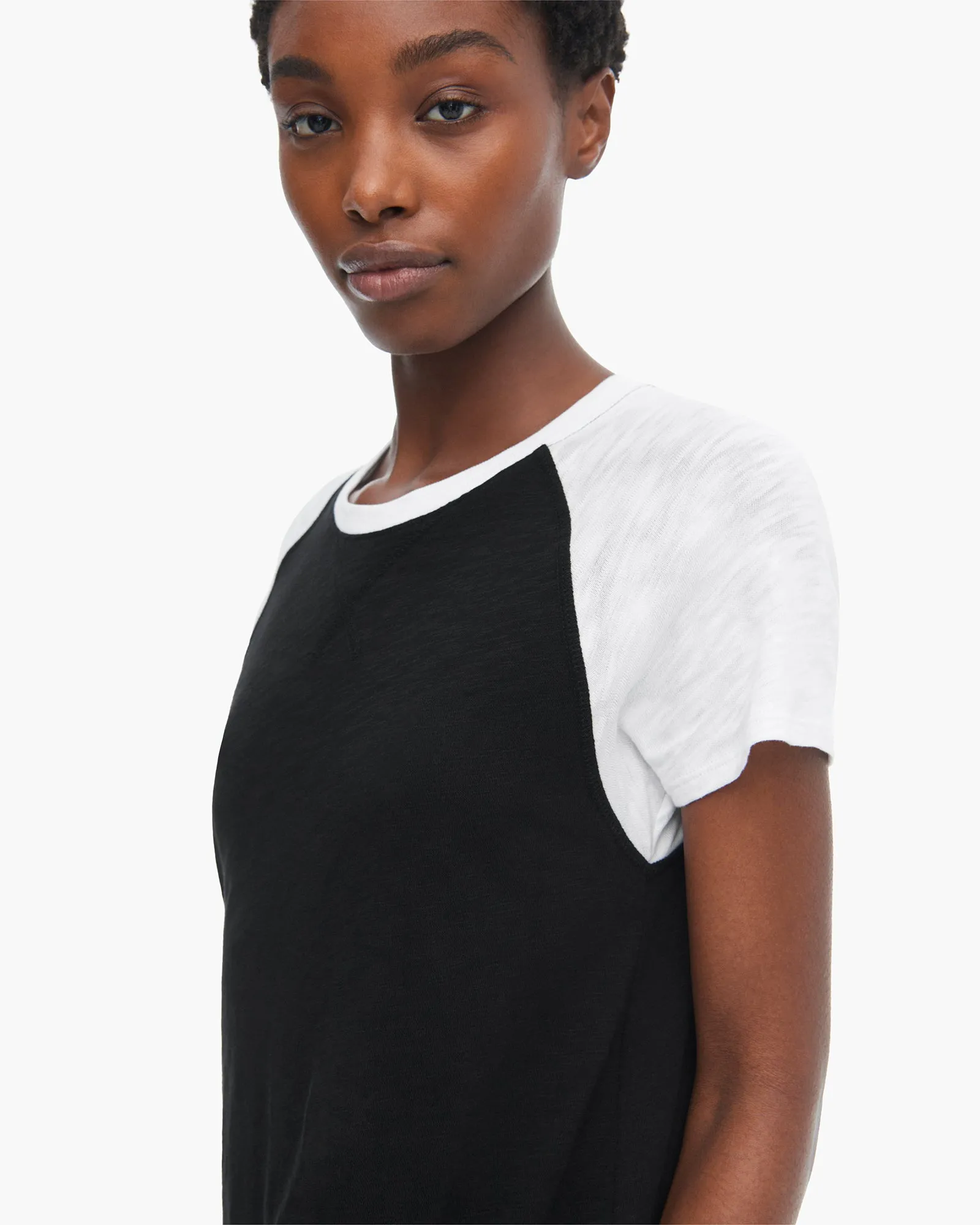 Slub Jersey Short Sleeve Baseball Dress - Black-White sold by ATM Anthony Thomas Melillo product image thumbnail 4