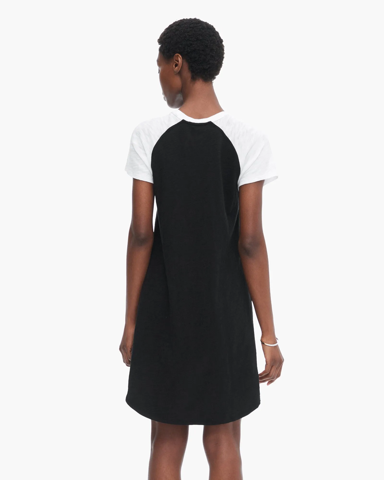 Slub Jersey Short Sleeve Baseball Dress - Black-White sold by ATM Anthony Thomas Melillo product image thumbnail 3
