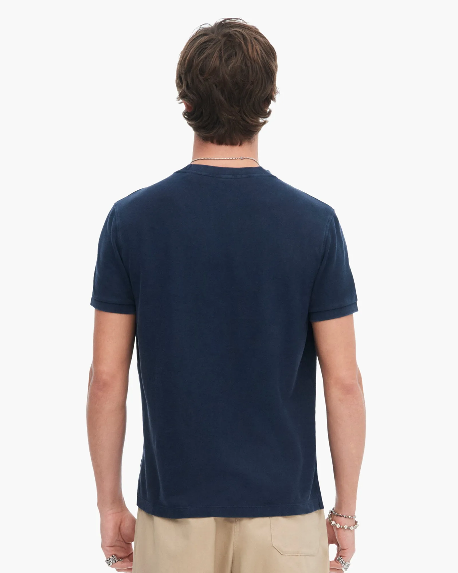 Pique with Sun Bleach Short Sleeve Crew Neck - Dark Navy sold by ATM product image thumbnail 3