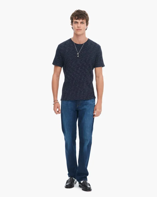 Rib Short Sleeve Destroyed Tee - Dark Navy sold by ATM