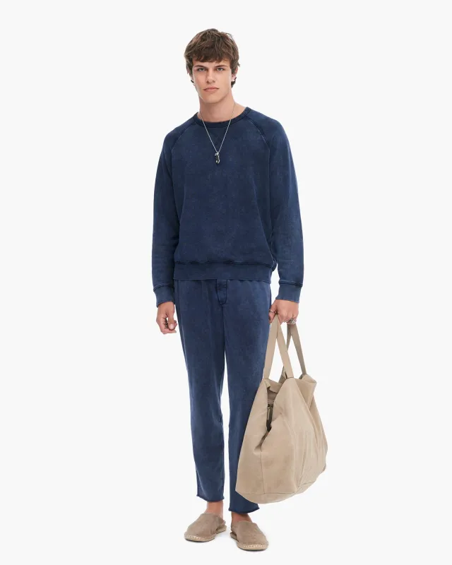 French Terry with Pigment Wash Cut Off Sweatpants - Dark Navy sold by ATM Anthony Thomas Melillo