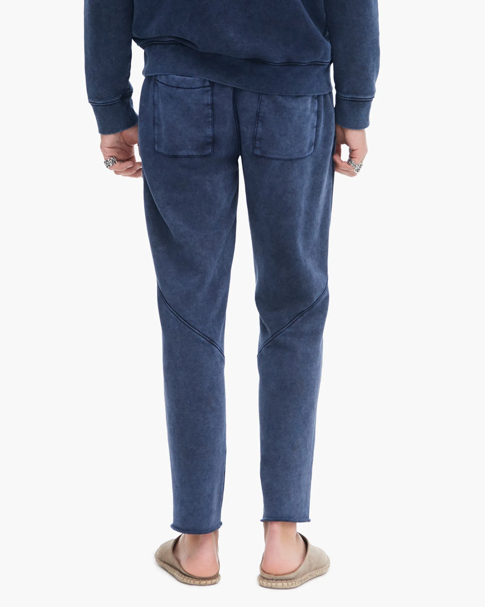 French Terry with Pigment Wash Cut Off Sweatpants - Dark Navy sold by ATM product image thumbnail 2
