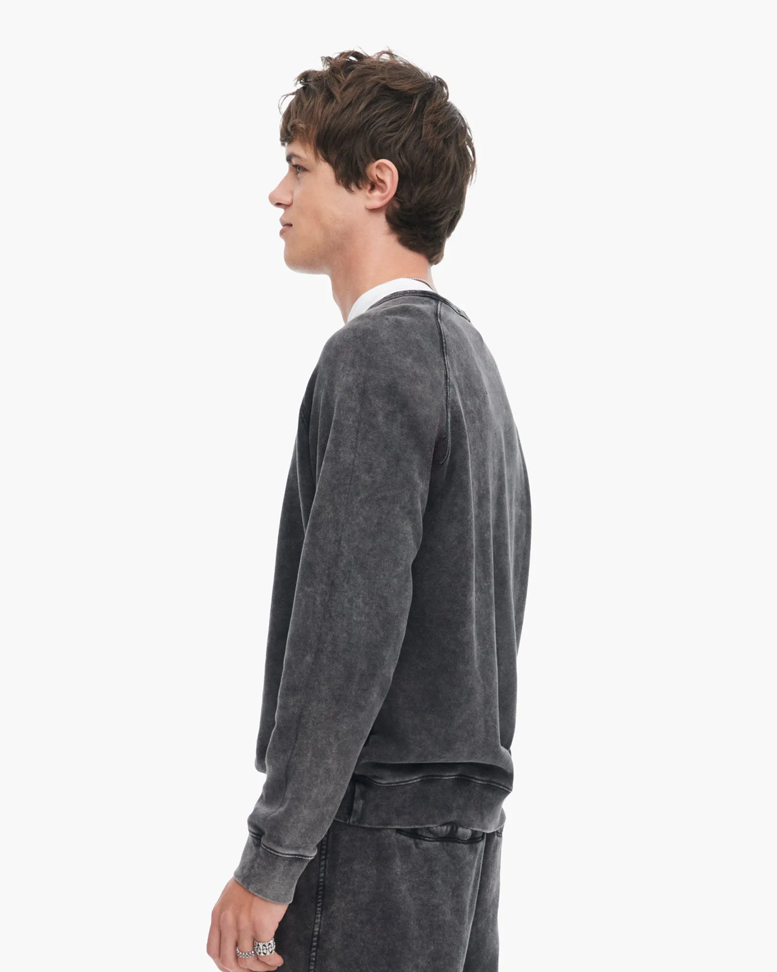 French Terry with Pigment Wash Crew Neck Pullover - Black sold by ATM product image thumbnail 2