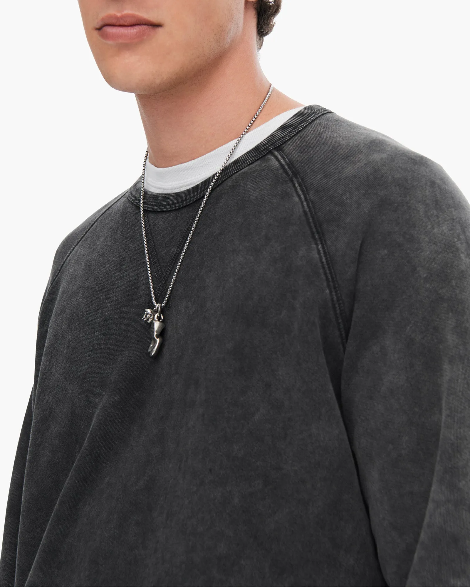 French Terry with Pigment Wash Crew Neck Pullover - Black sold by ATM product image thumbnail 4