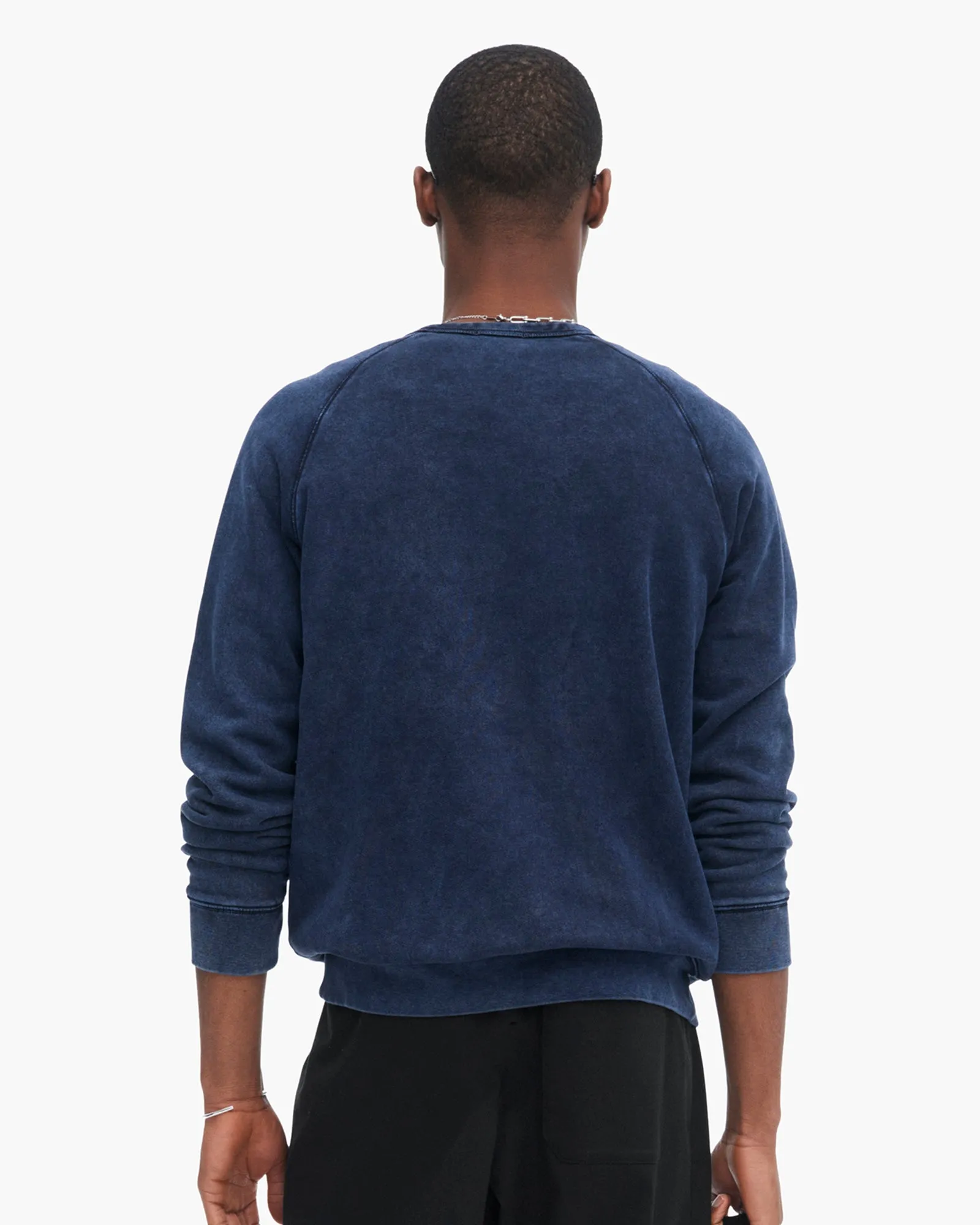 French Terry with Pigment Wash Crew Neck Pullover - Dark Navy sold by ATM product image thumbnail 3