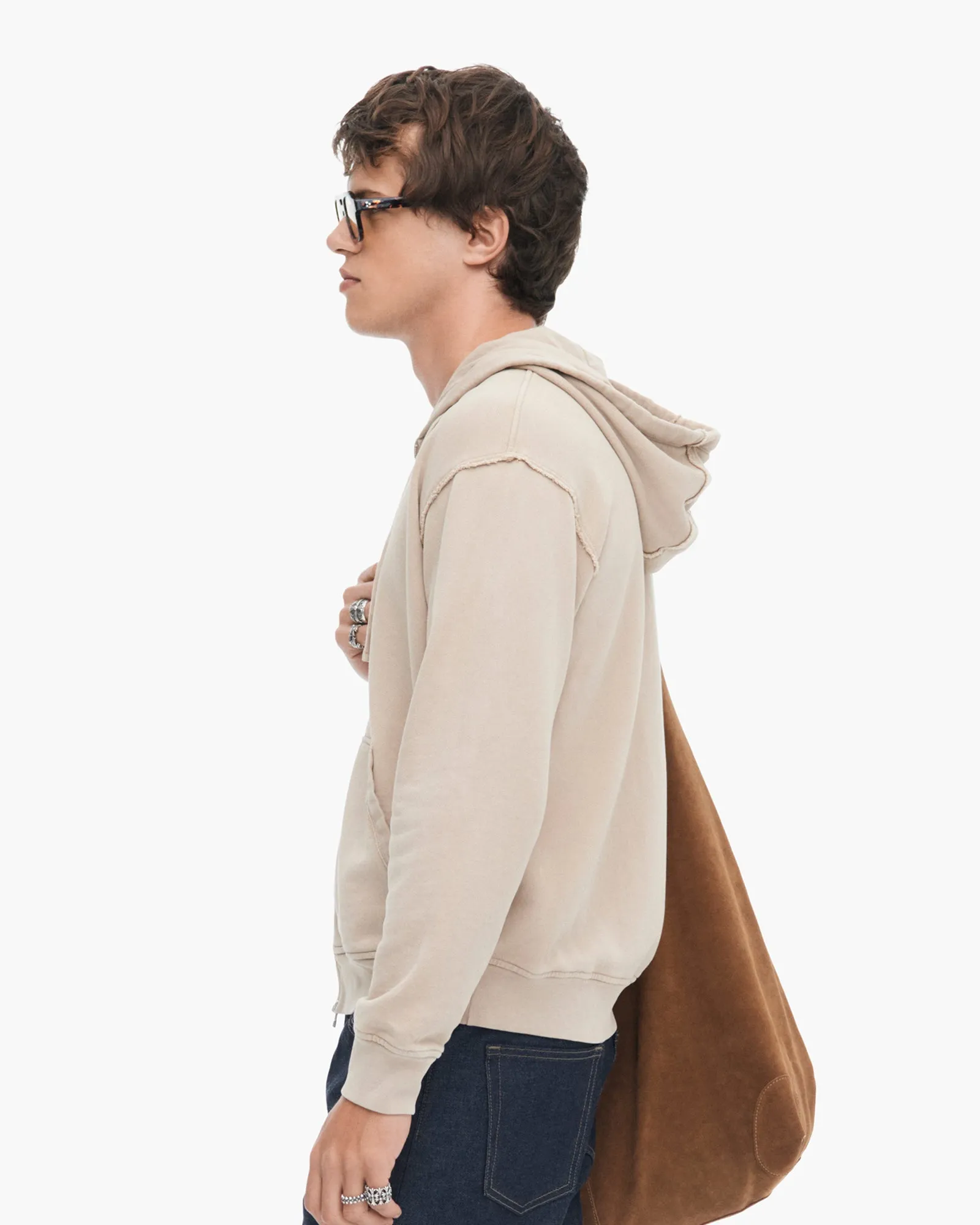 French Terry with Pigment Wash Zip Hoodie - Dune sold by ATM product image thumbnail 3