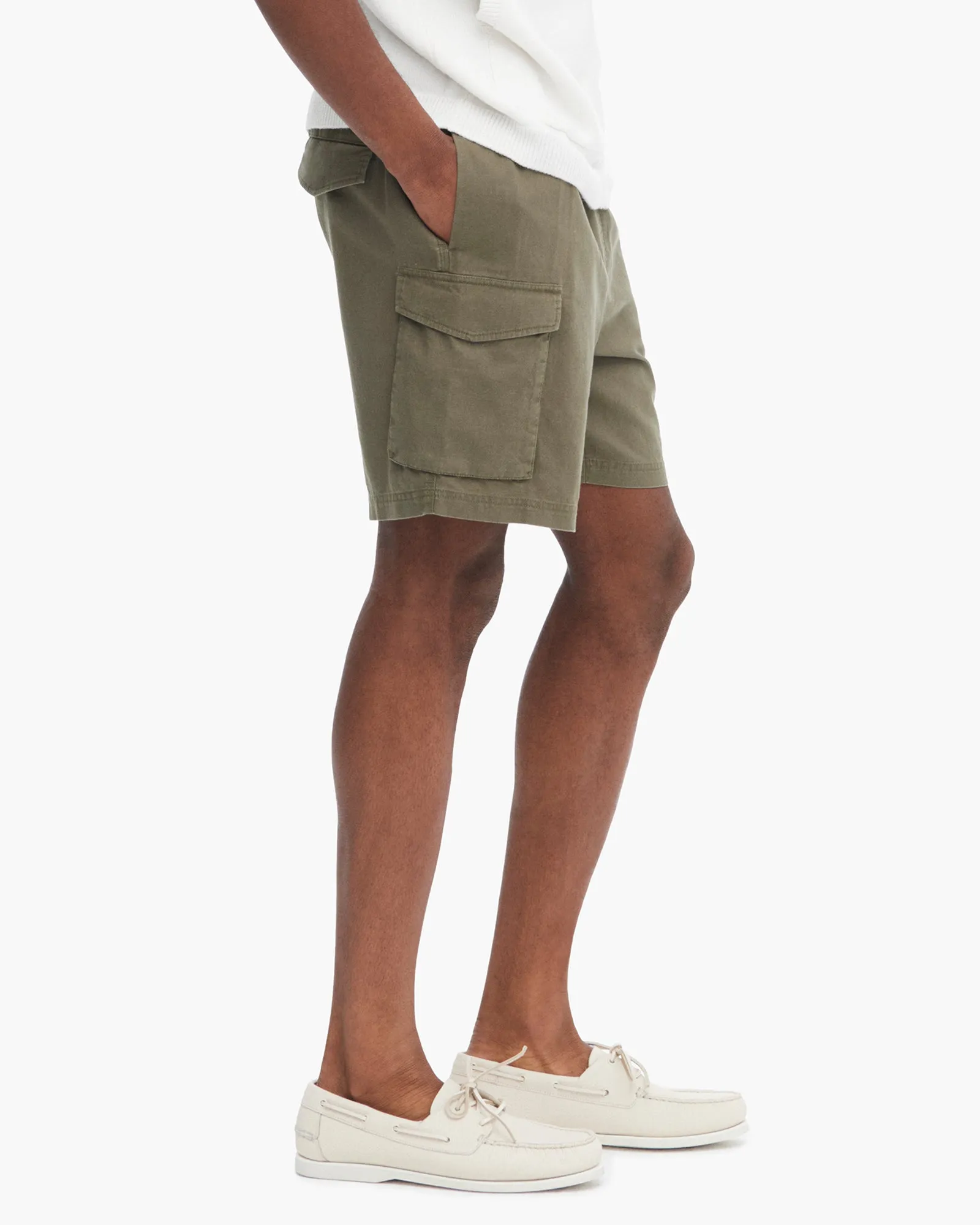 Linen Wash Pull-On Cargo Shorts - Army sold by ATM Anthony Thomas Melillo product image thumbnail 2