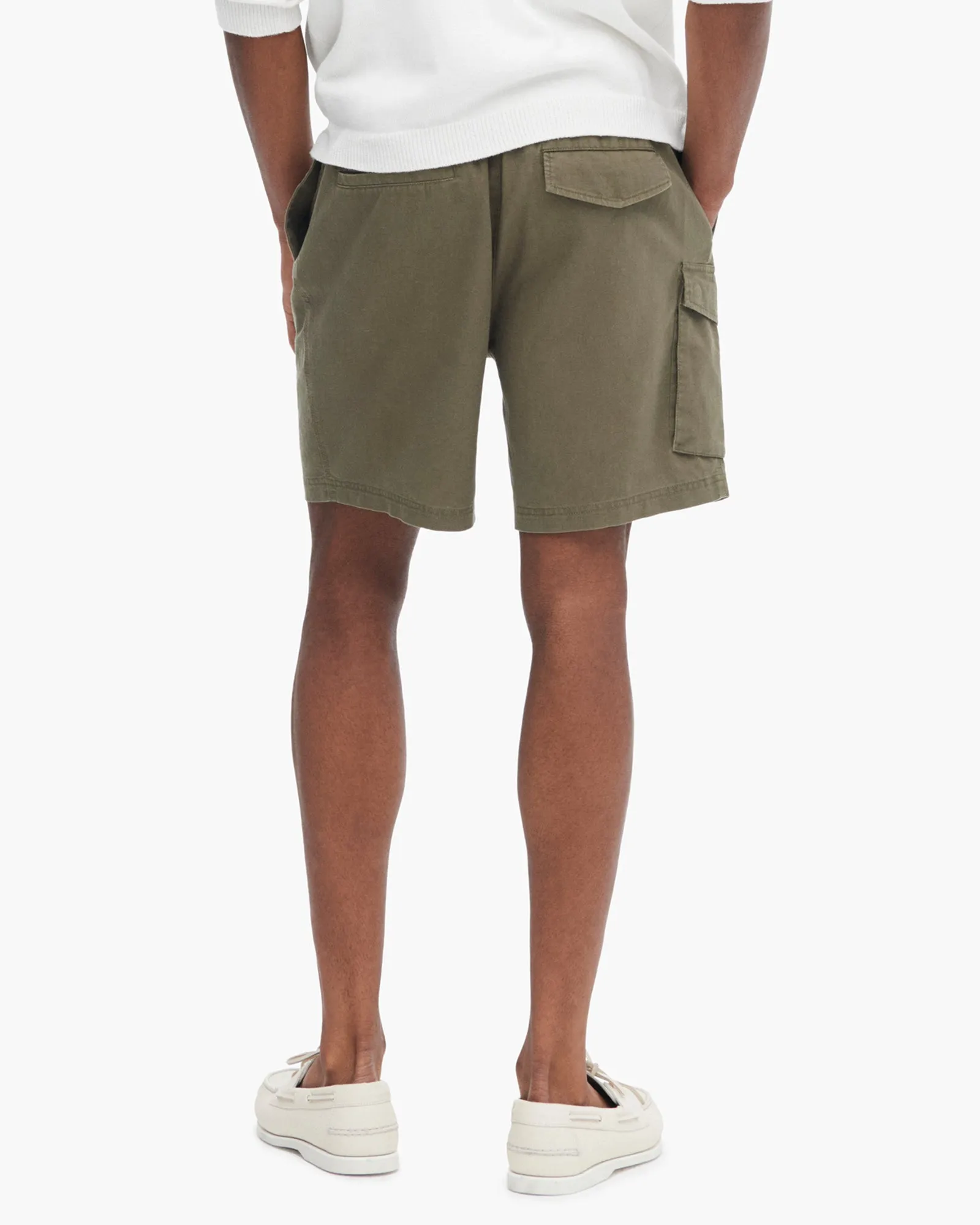 Linen Wash Pull-On Cargo Shorts - Army sold by ATM Anthony Thomas Melillo product image thumbnail 3